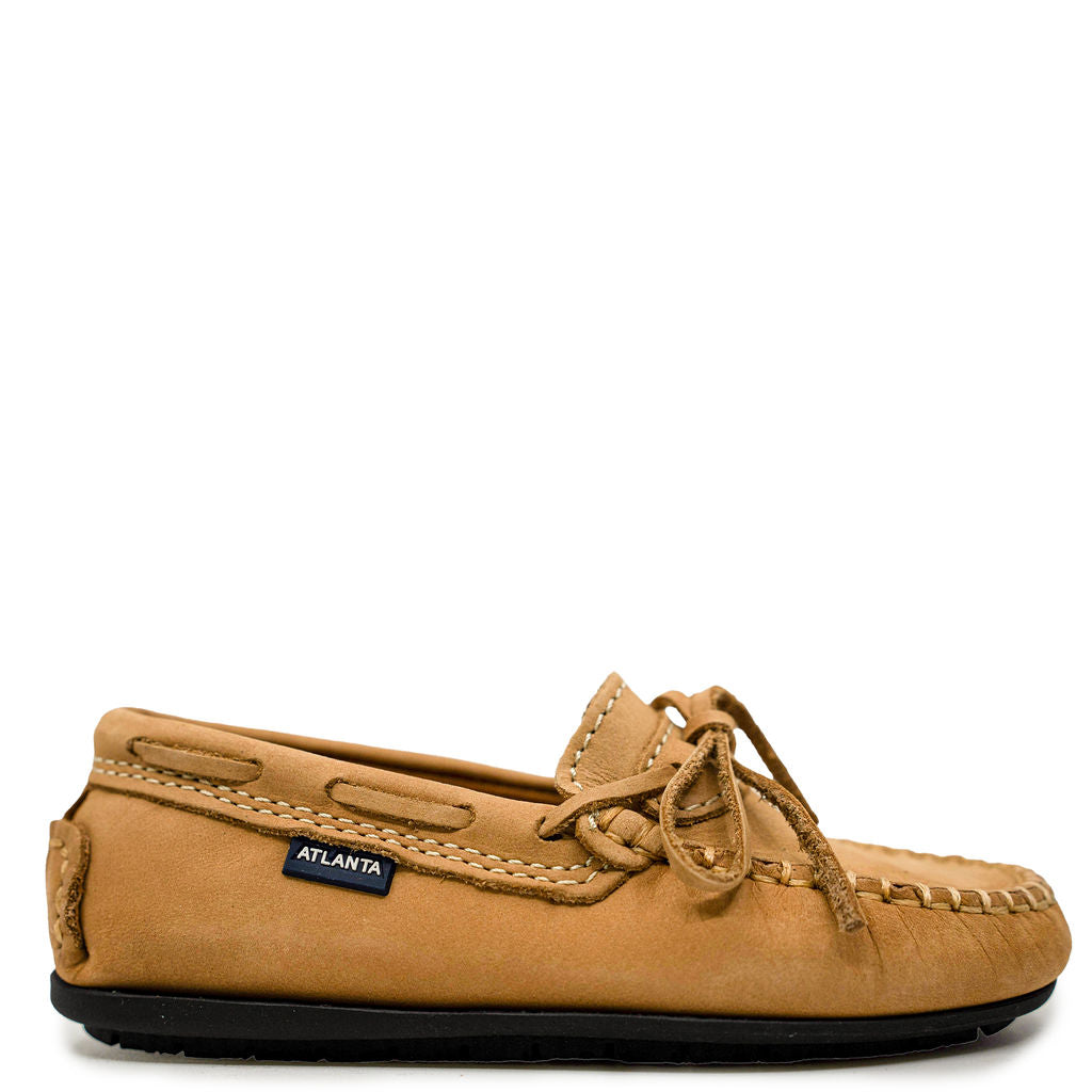 Atlanta Mocassin Beige Nubuk Boat Loafer-Tassel Children Shoes