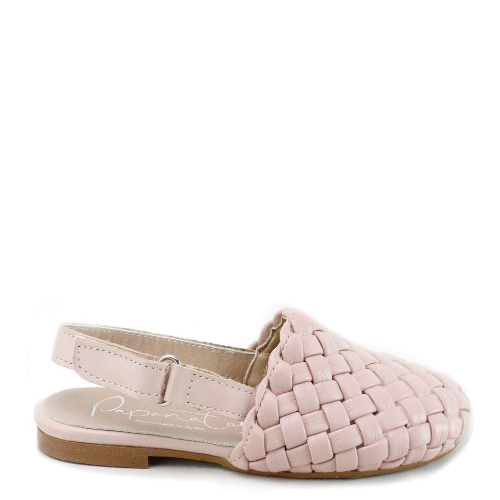 Papanatas Pink Weave Mule-Tassel Children Shoes