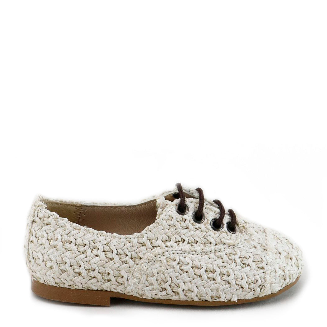 Papanatas Sand Wicker Lace Oxford-Tassel Children Shoes
