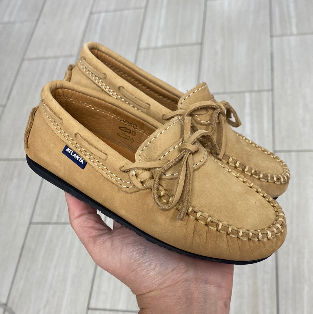 Atlanta Mocassin Beige Nubuk Boat Loafer-Tassel Children Shoes