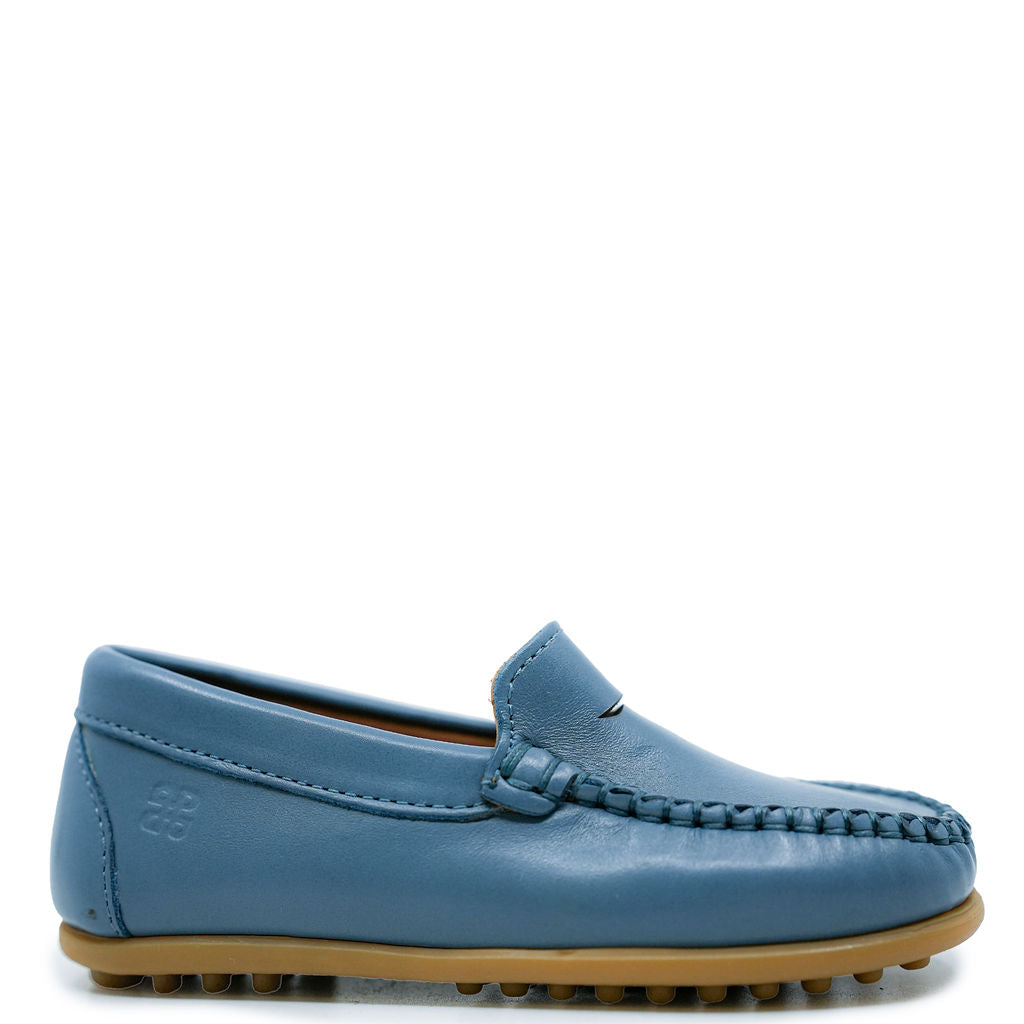 Porte Slate Blue Punchout Loafer-Tassel Children Shoes