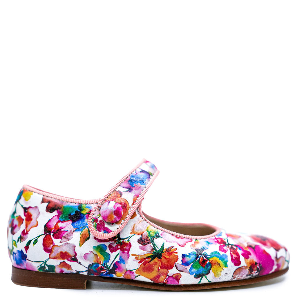 Spain+Co Multi Floral Mary Jane-Tassel Children Shoes