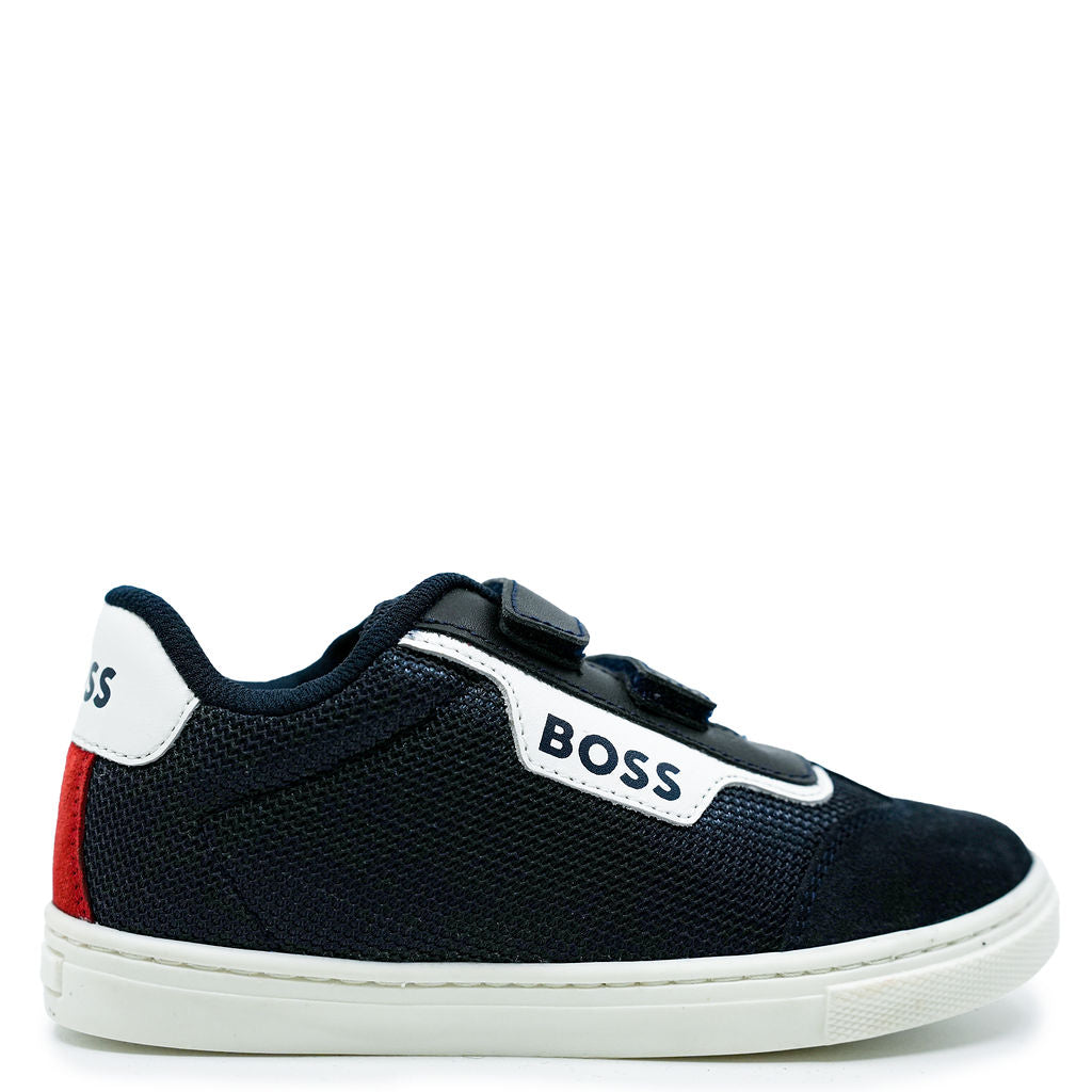 Hugo Boss Navy Logo Velcro Sneaker-Tassel Children Shoes