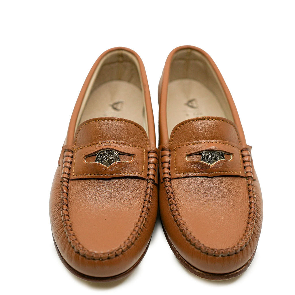 Spain+Co Cognac Coin Loafer-Tassel Children Shoes
