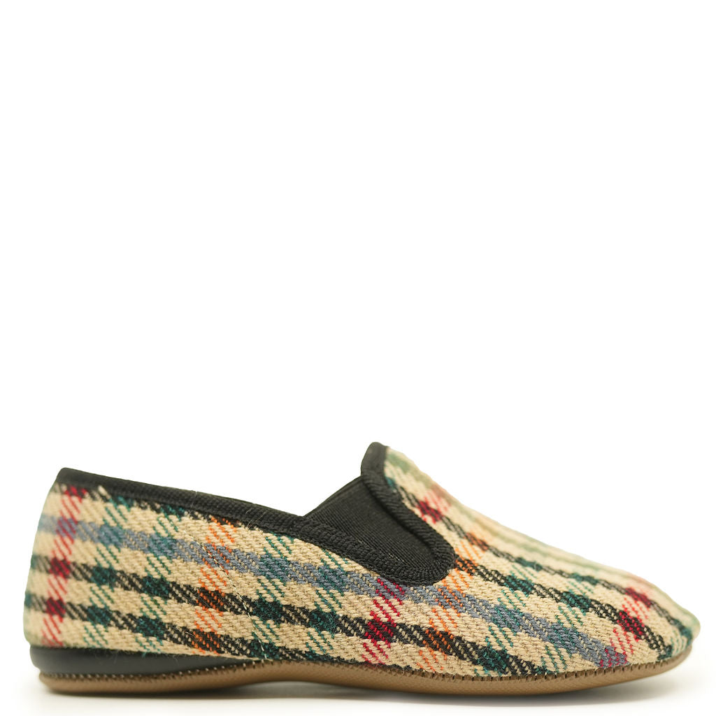 Pepe Plaid Wool Slip On Shoe-Tassel Children Shoes