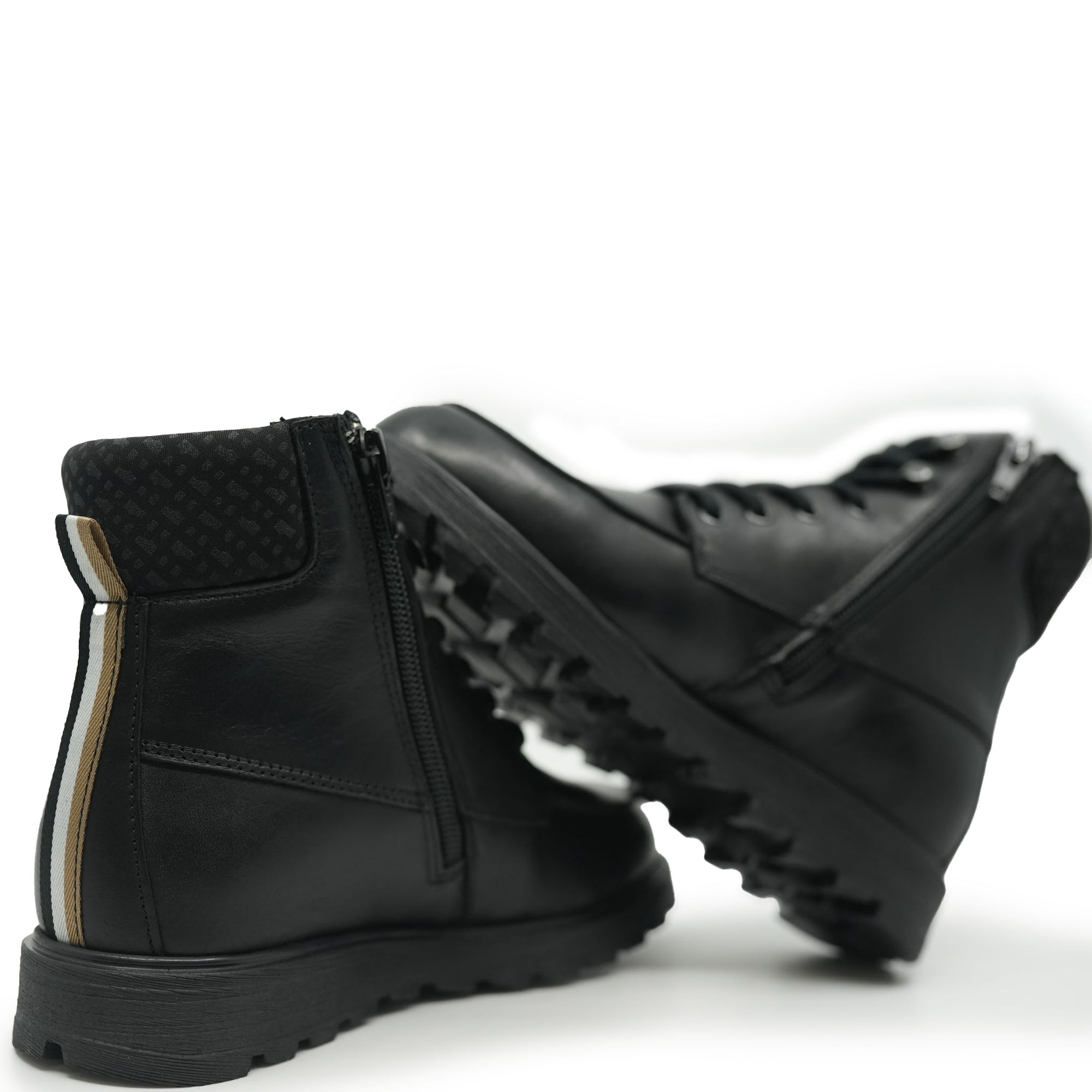 Hugo Boss Black Lace Up Sneaker Boot-Tassel Children Shoes