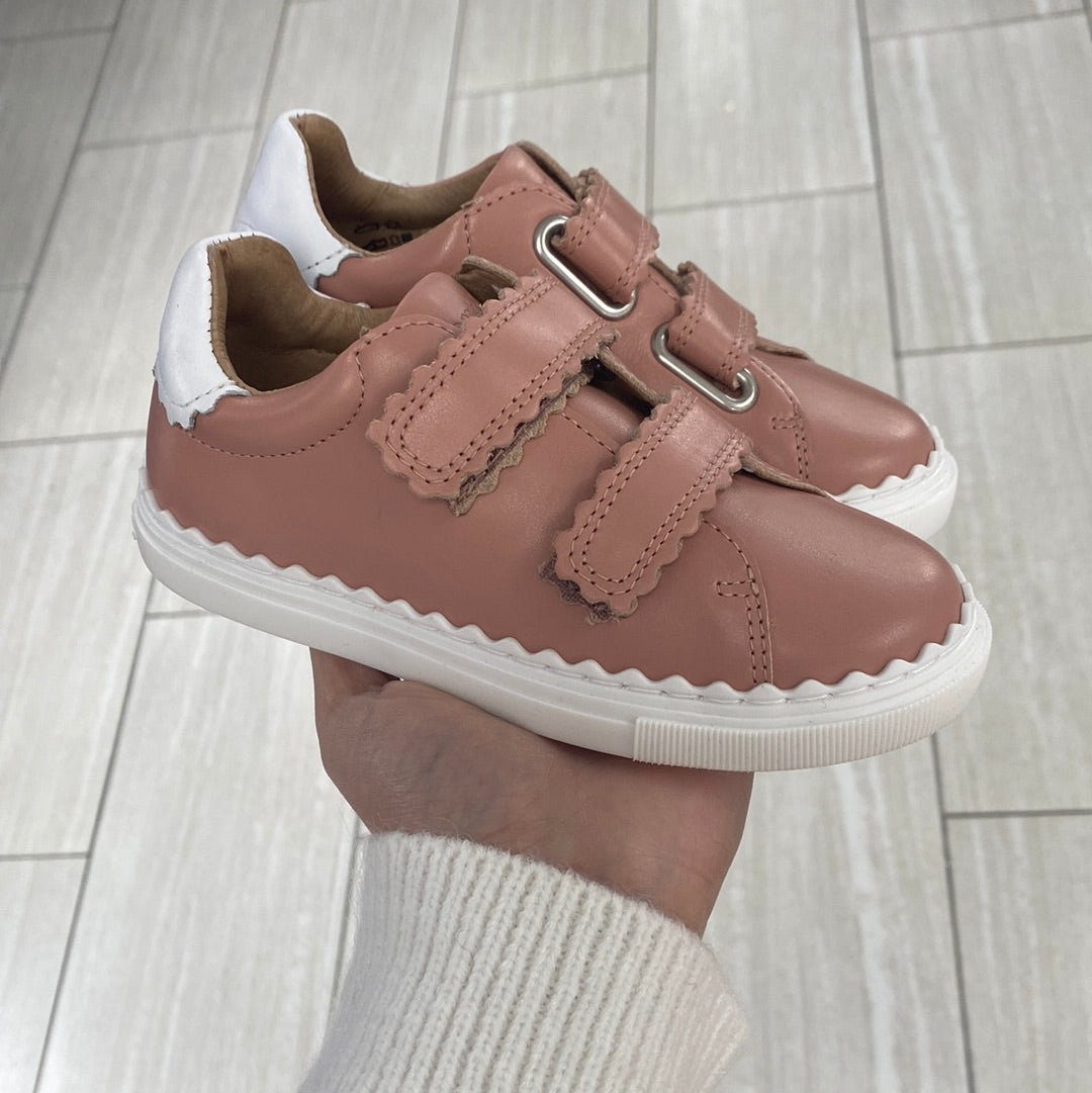 Porte Salmon Sacalloped Velcro Sneaker-Tassel Children Shoes