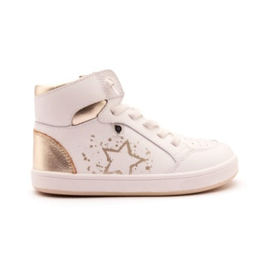 Old Soles White Gold Mid Top Sneaker-Tassel Children Shoes