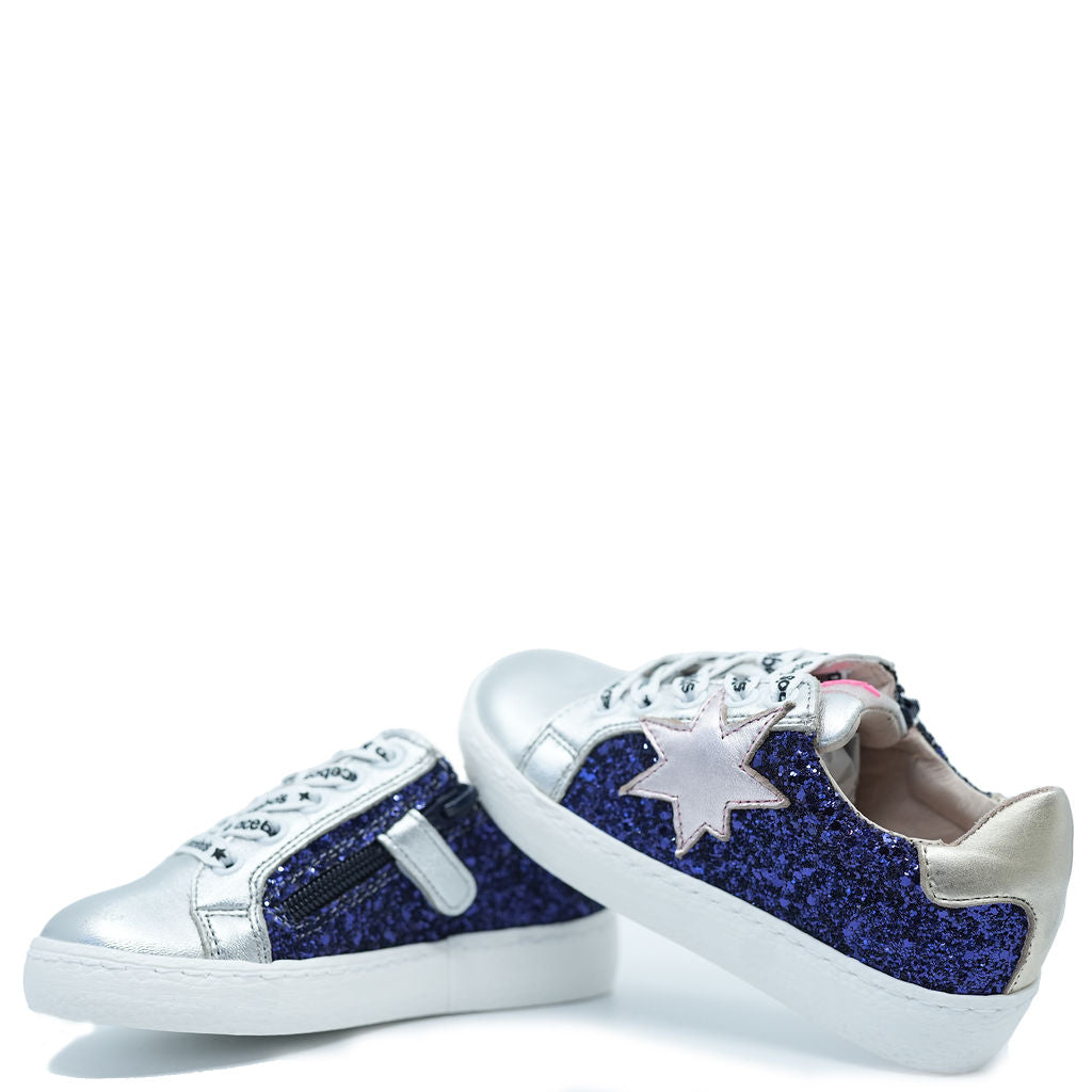 Acebos Navy Glitter Sneaker-Tassel Children Shoes