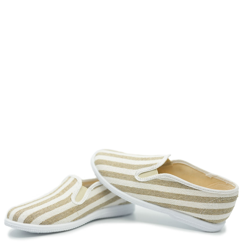 Pepe Linen Stripe Slip On-Tassel Children Shoes