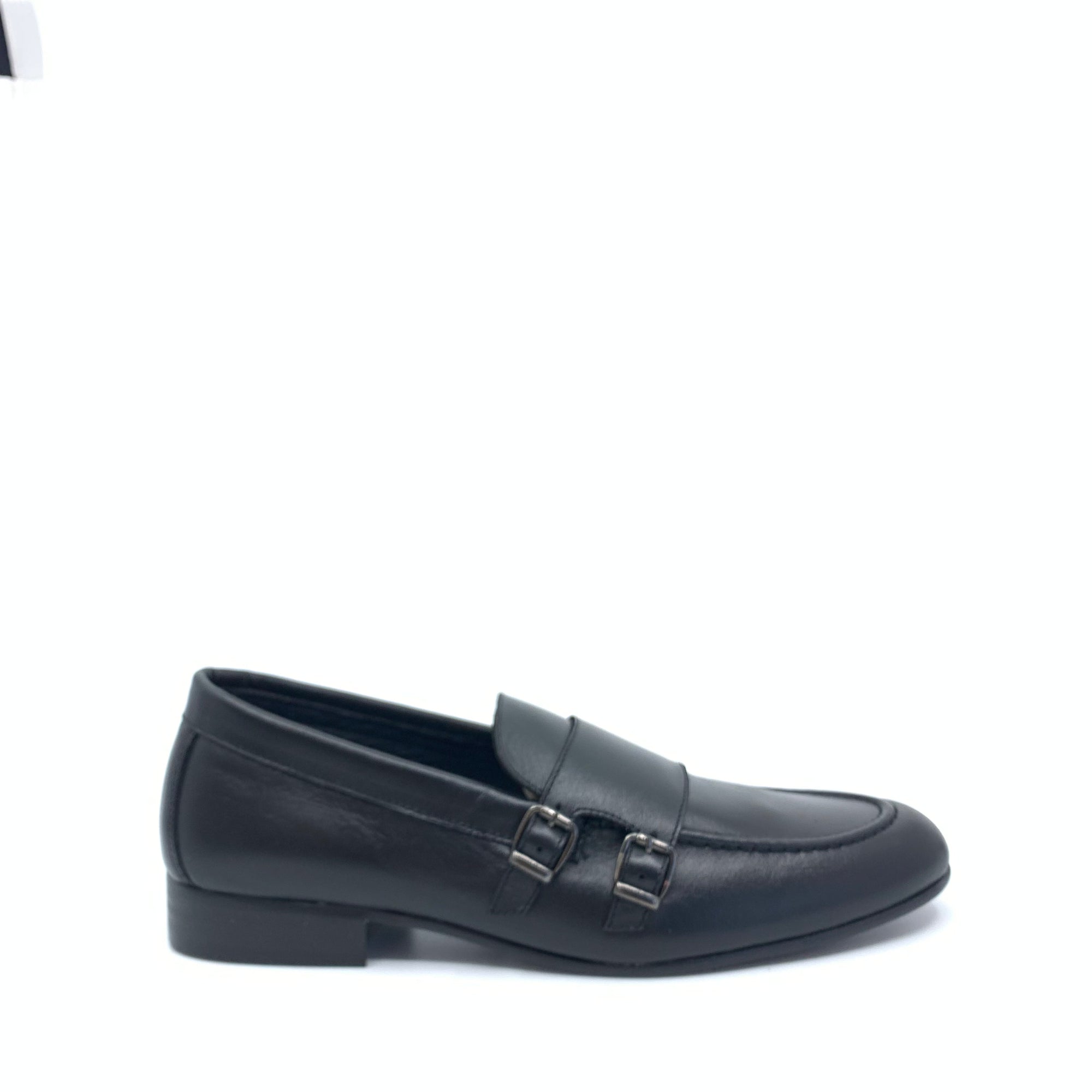 Blublonc Black Double Monk Dress Shoe-Tassel Children Shoes