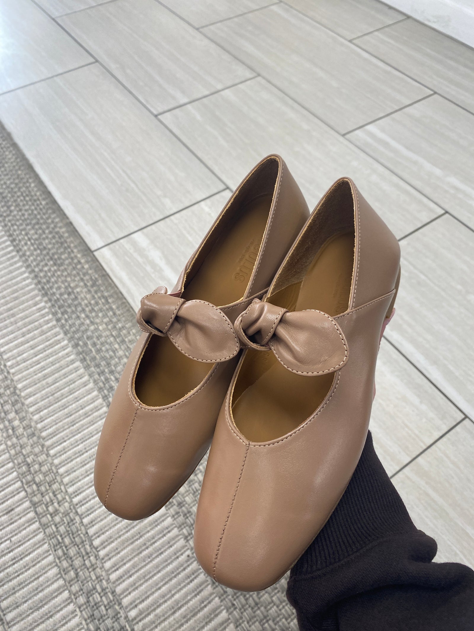 Angulus Clay Leather Bow Ballerina-Tassel Children Shoes