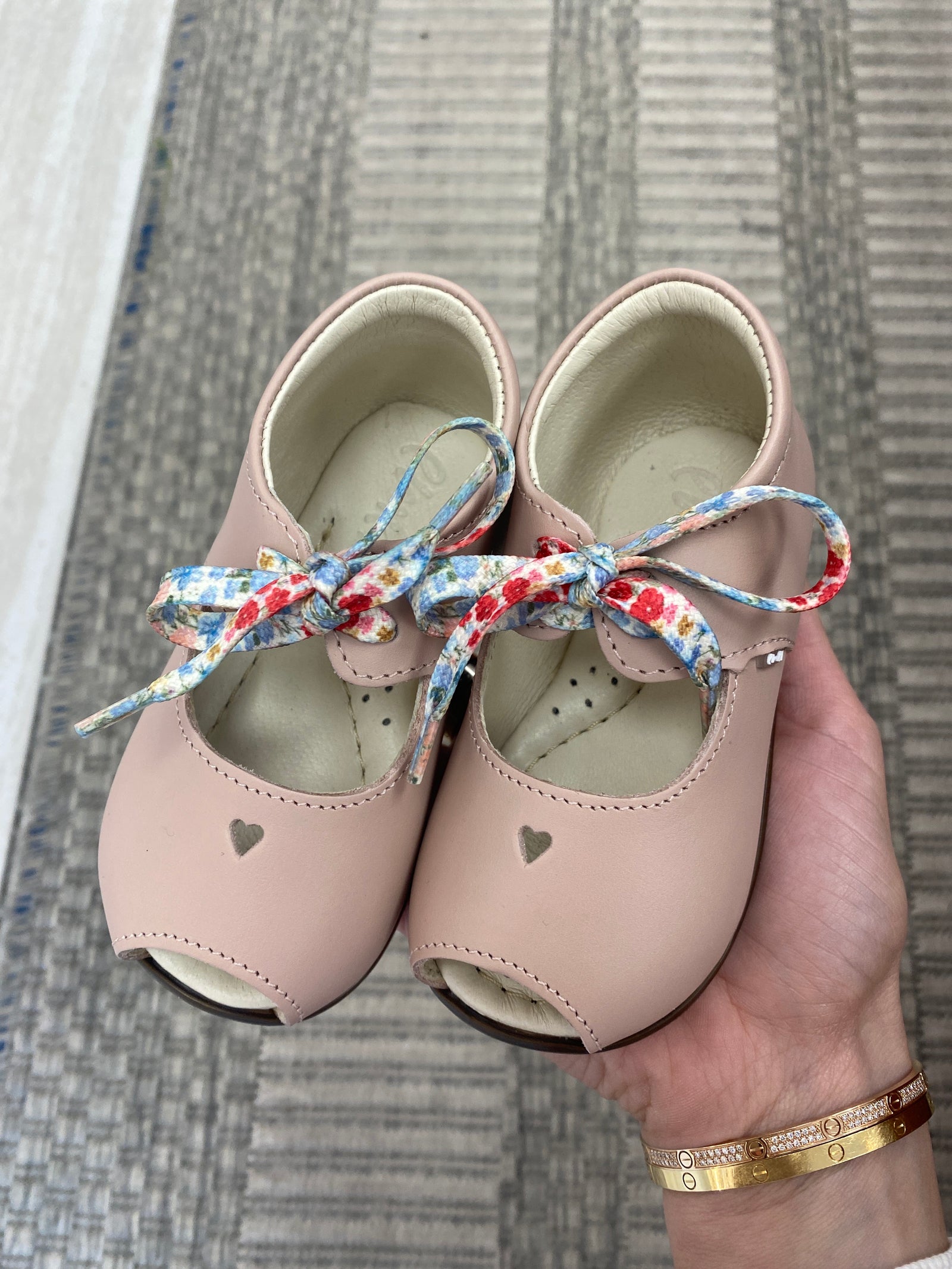 Emel Pink Heart Open Toe Baby Shoe-Tassel Children Shoes