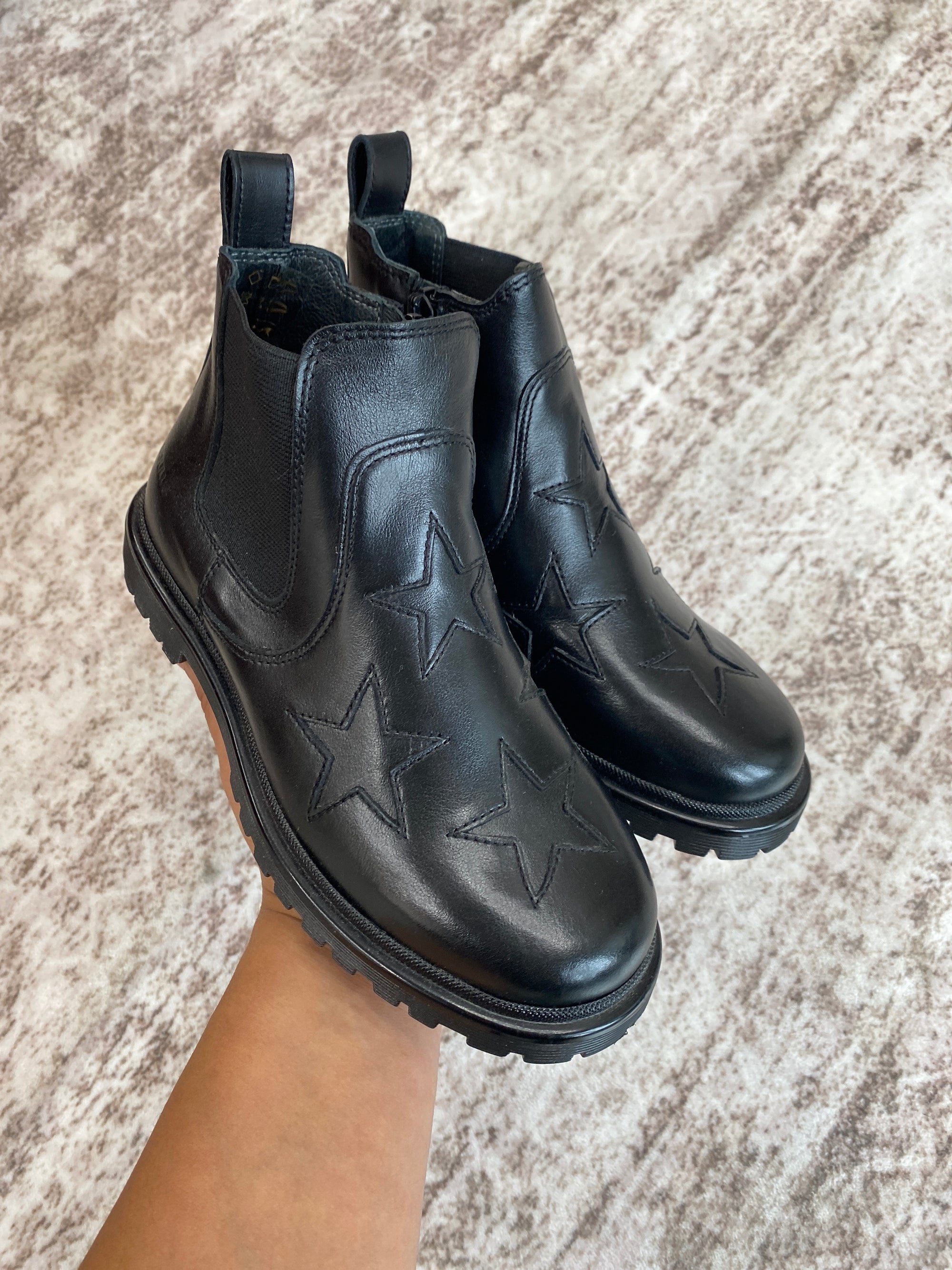 Angulus Black Star Boot-Tassel Children Shoes