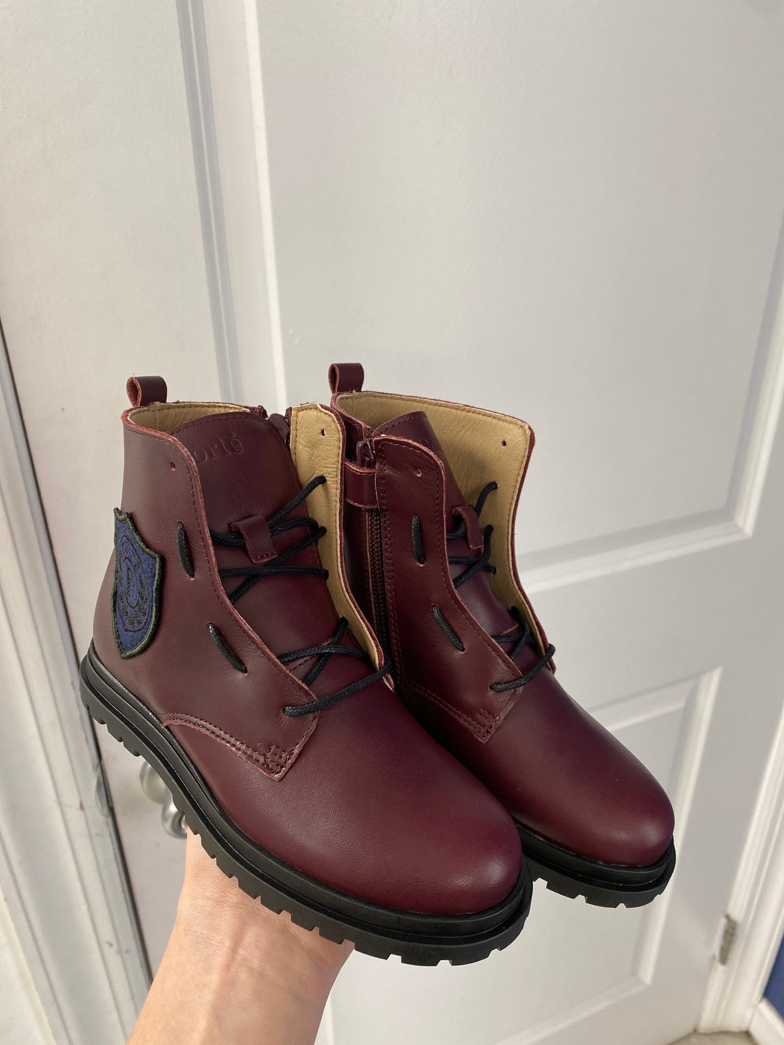 Porte Burgundy Patch Boot-Tassel Children Shoes