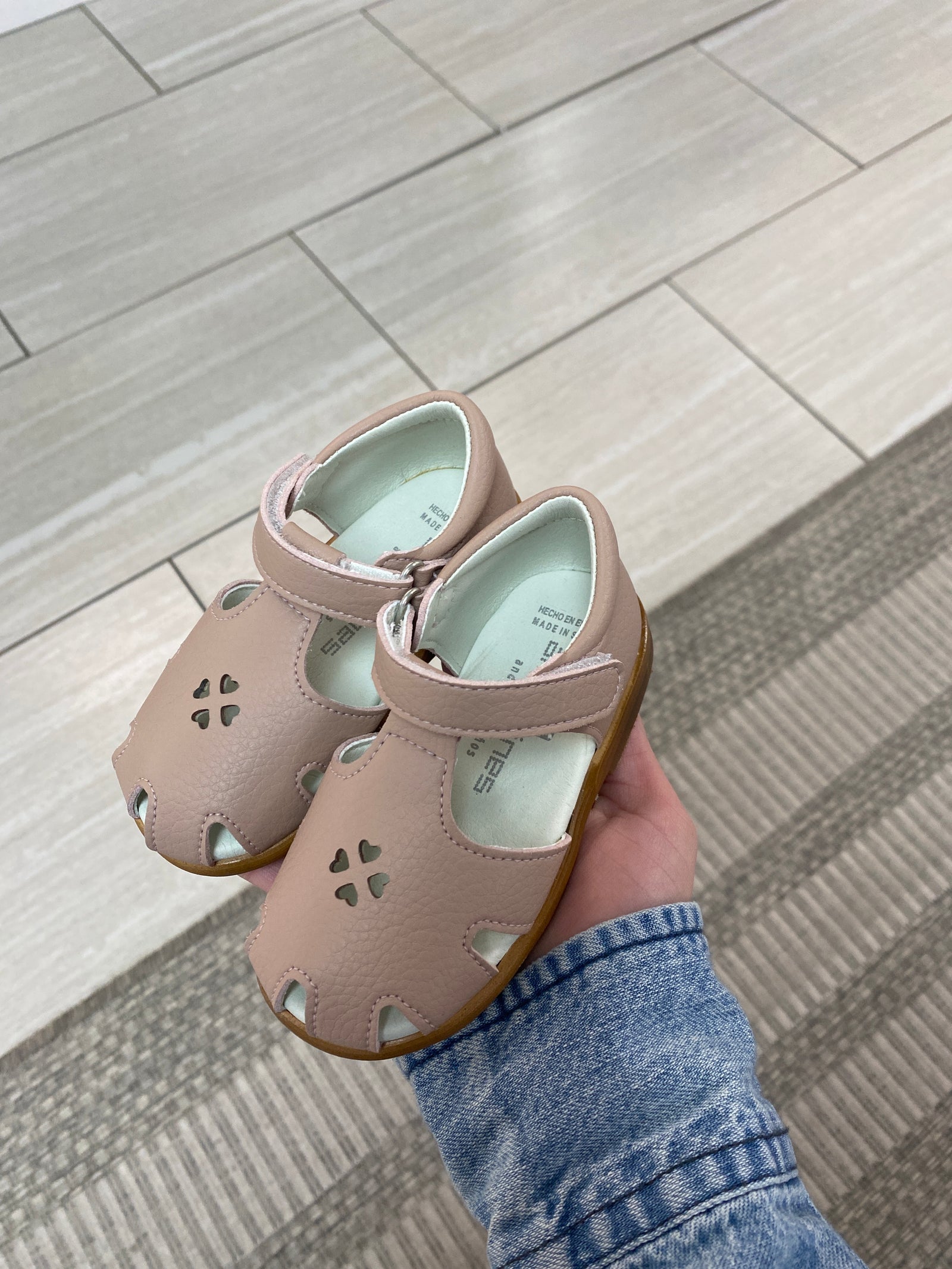 Andanines Pink Pebbled Heart Baby Shoe-Tassel Children Shoes