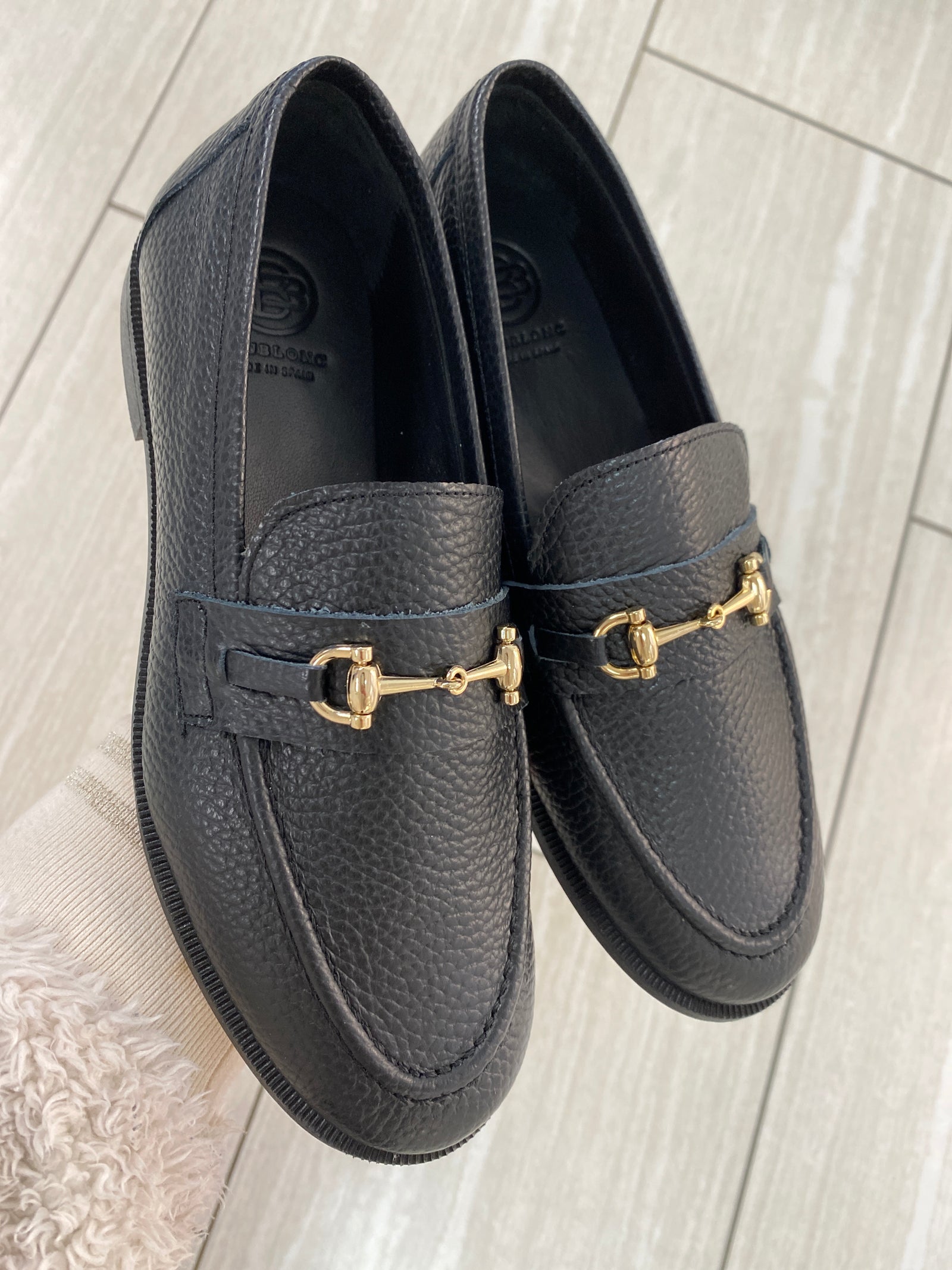 Blublonc Black Pebbled Buckle Dress Shoe-Tassel Children Shoes
