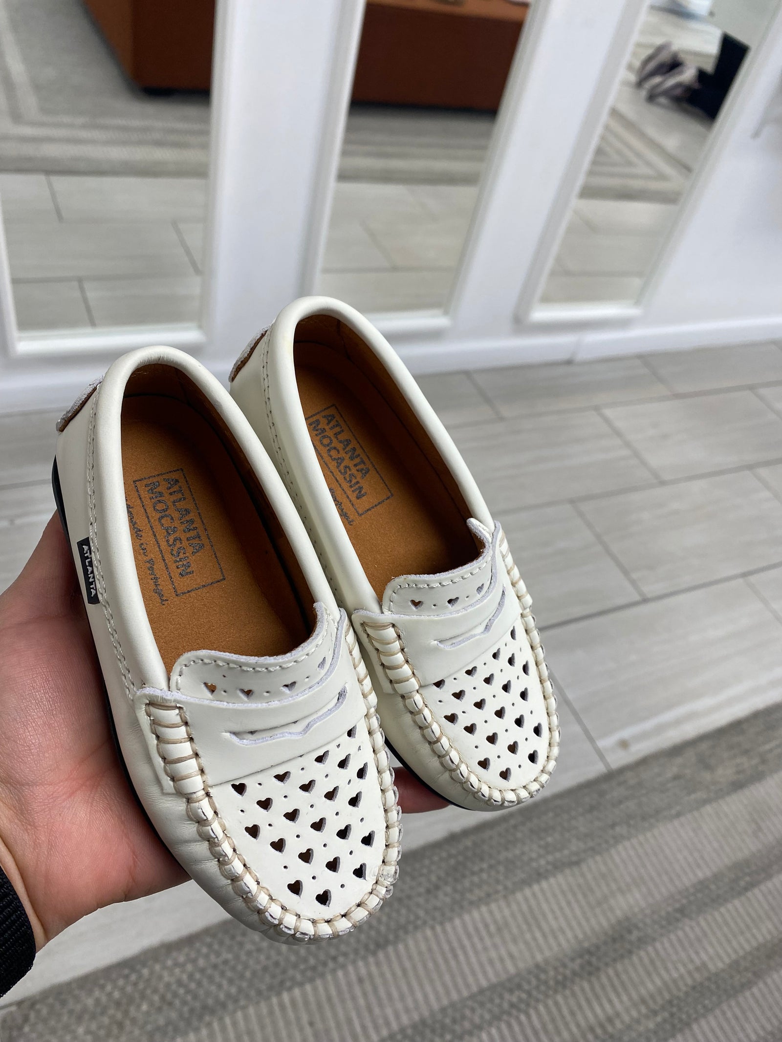 Atlanta Mocassin Ivory Heart Rubber Penny Loafer-Tassel Children Shoes