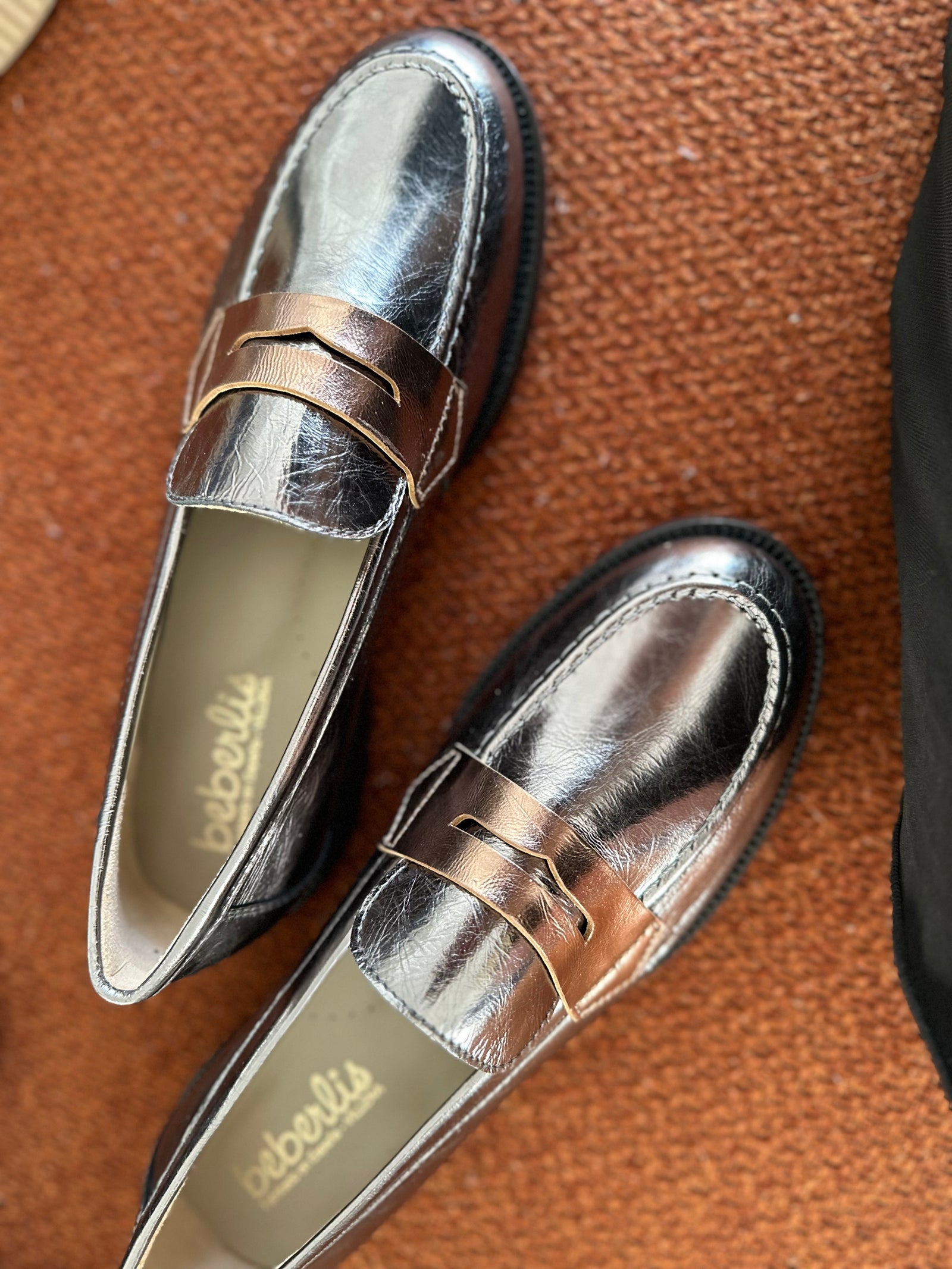 Beberlis Metallic Chunky Penny Loafer-Tassel Children Shoes