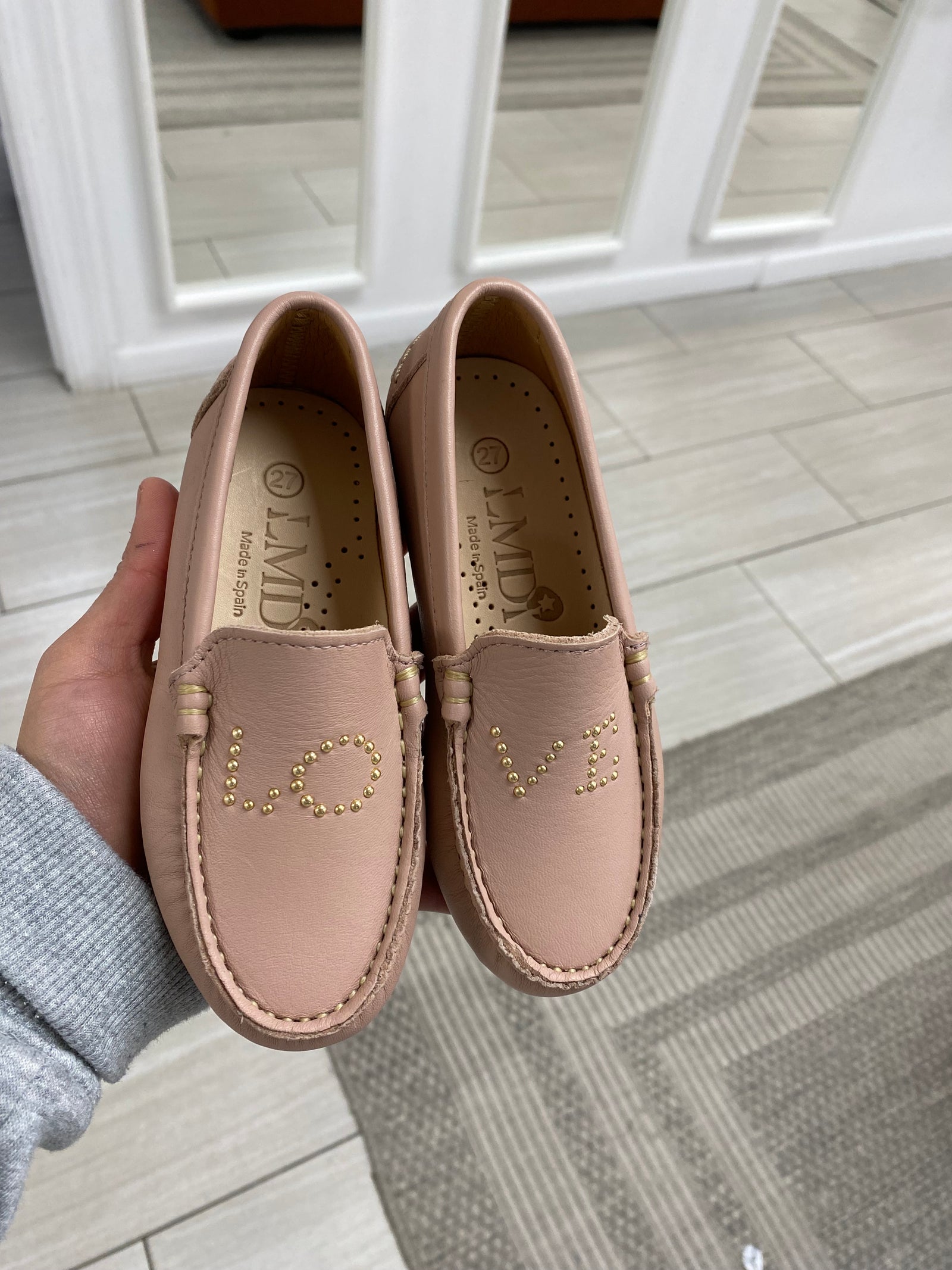 LMDI Pink LOVE Loafer-Tassel Children Shoes