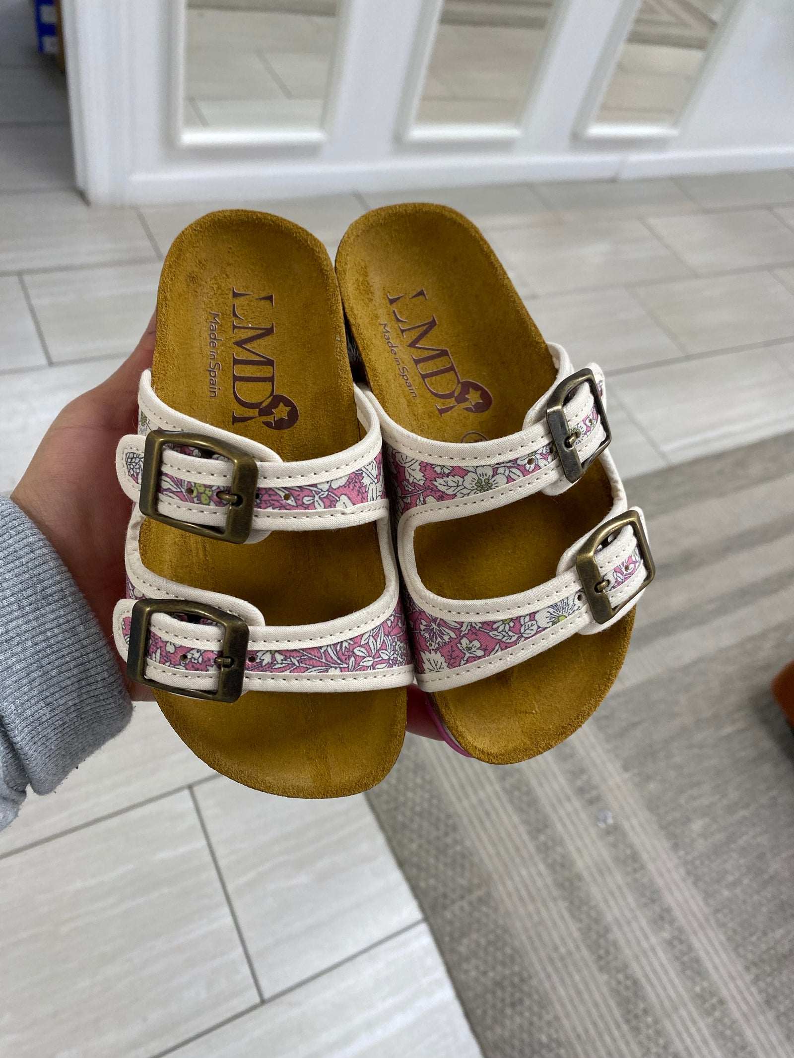 LMDI Pink Liberty Floral Slide-Tassel Children Shoes