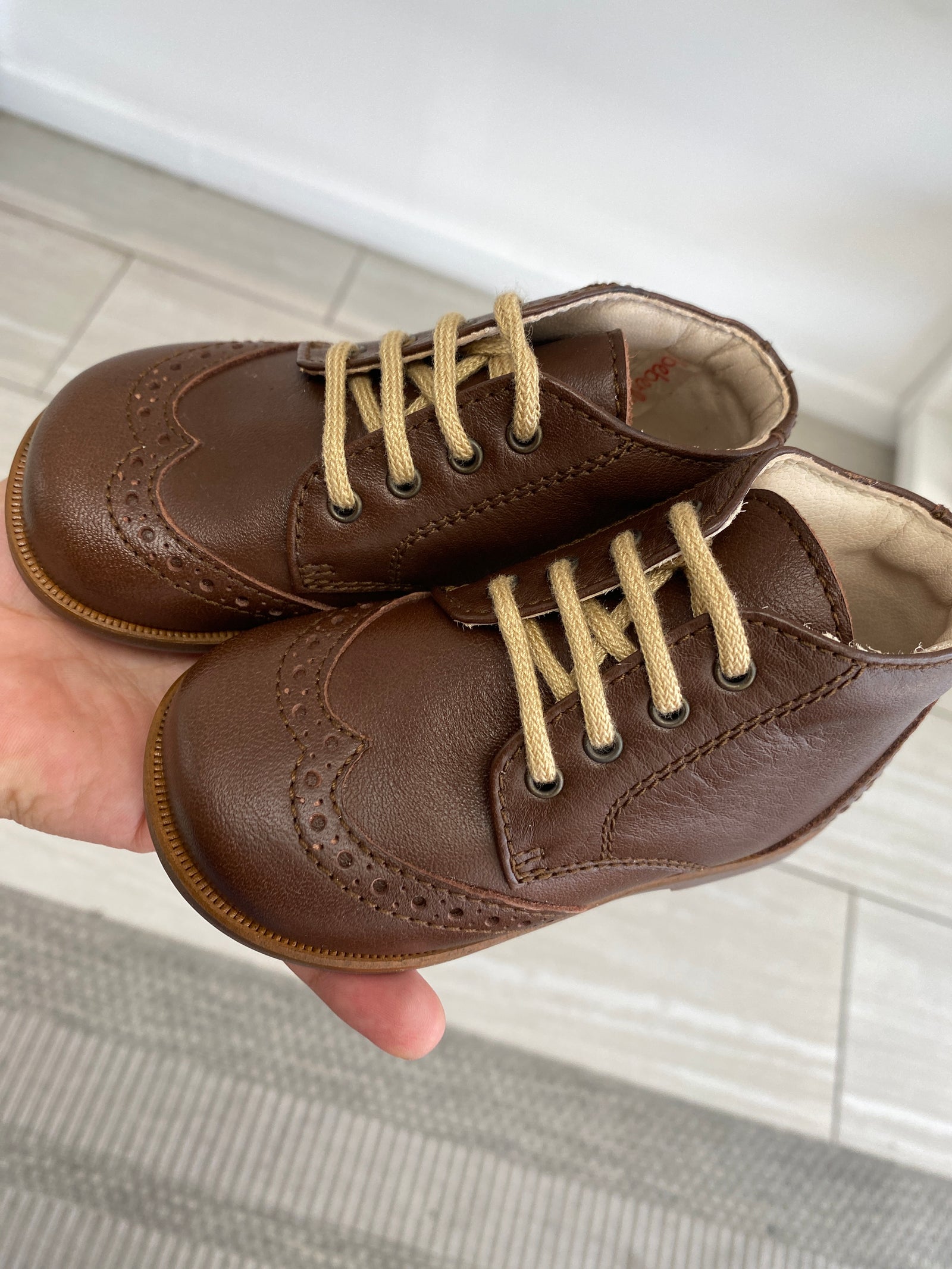 Beberlis Chocolate Wingtip Baby Bootie-Tassel Children Shoes