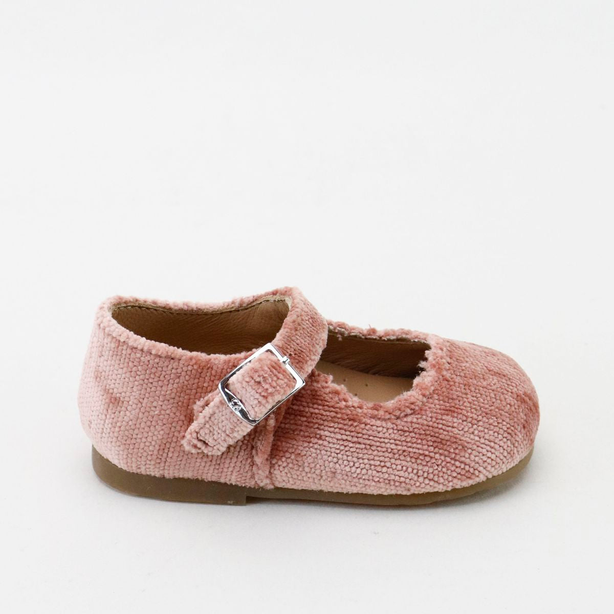 Papanatas Rosa Textured Velvet Baby Shoe-Tassel Children Shoes