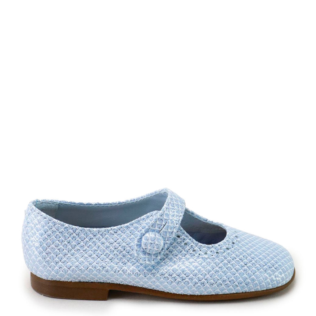 Papanatas Light Blue Mary Jane-Tassel Children Shoes