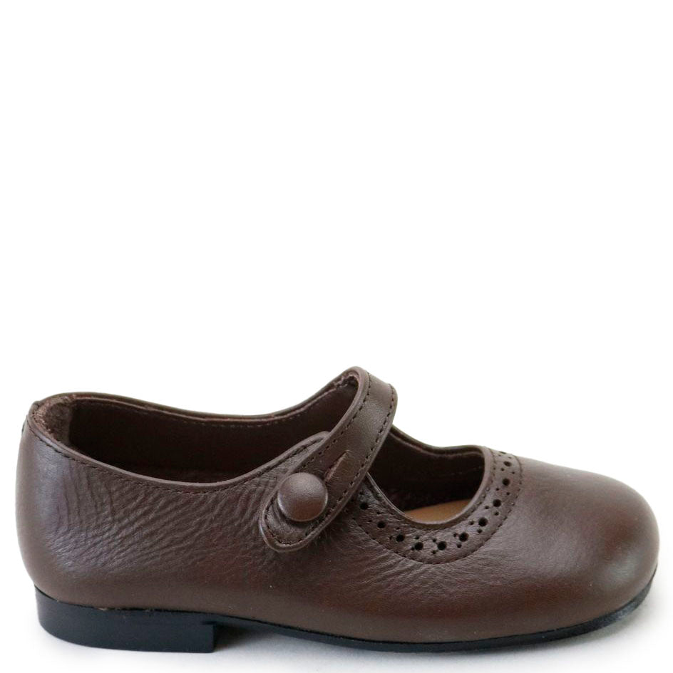 Papanatas Chocolate Perf Mary Jane-Tassel Children Shoes