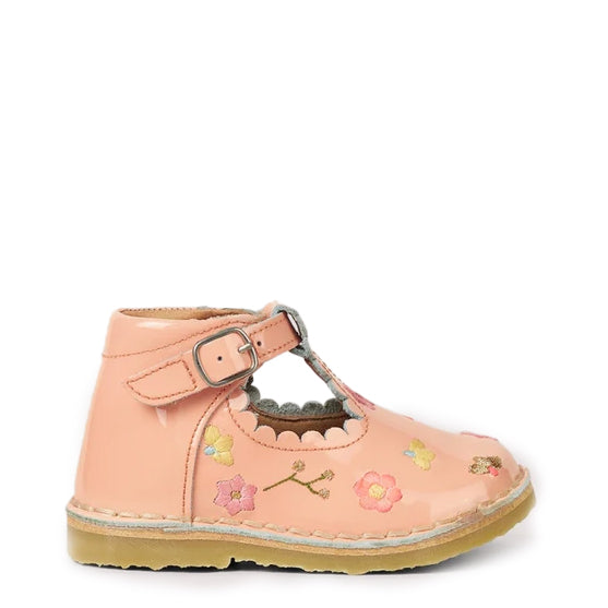 Petit Nord Blush Patent Embroidered T Strap Baby Shoe-Tassel Children Shoes