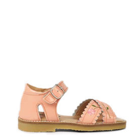 Petit Nord Blush Patent Scalloped Embroidered Sandal-Tassel Children Shoes