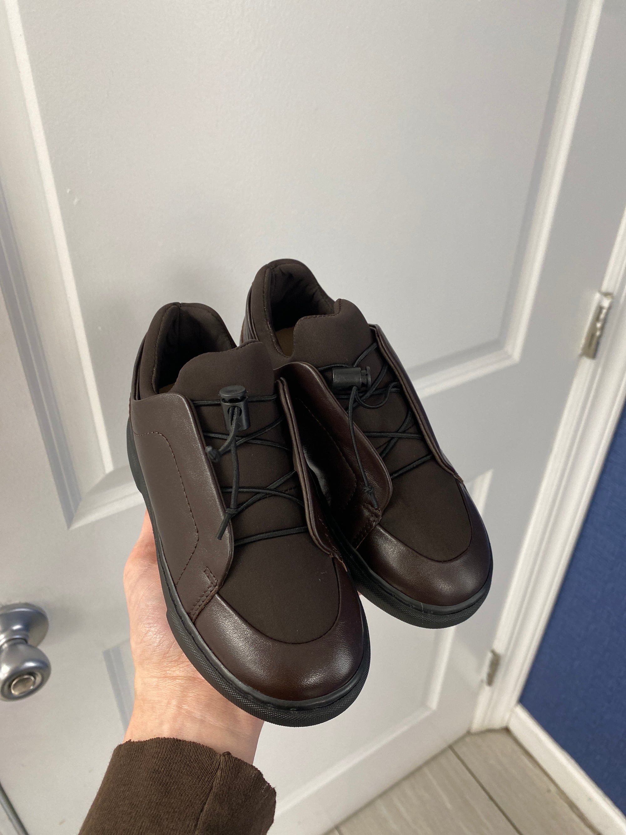 Porte Dark Brown Elastic Dress Sneaker-Tassel Children Shoes