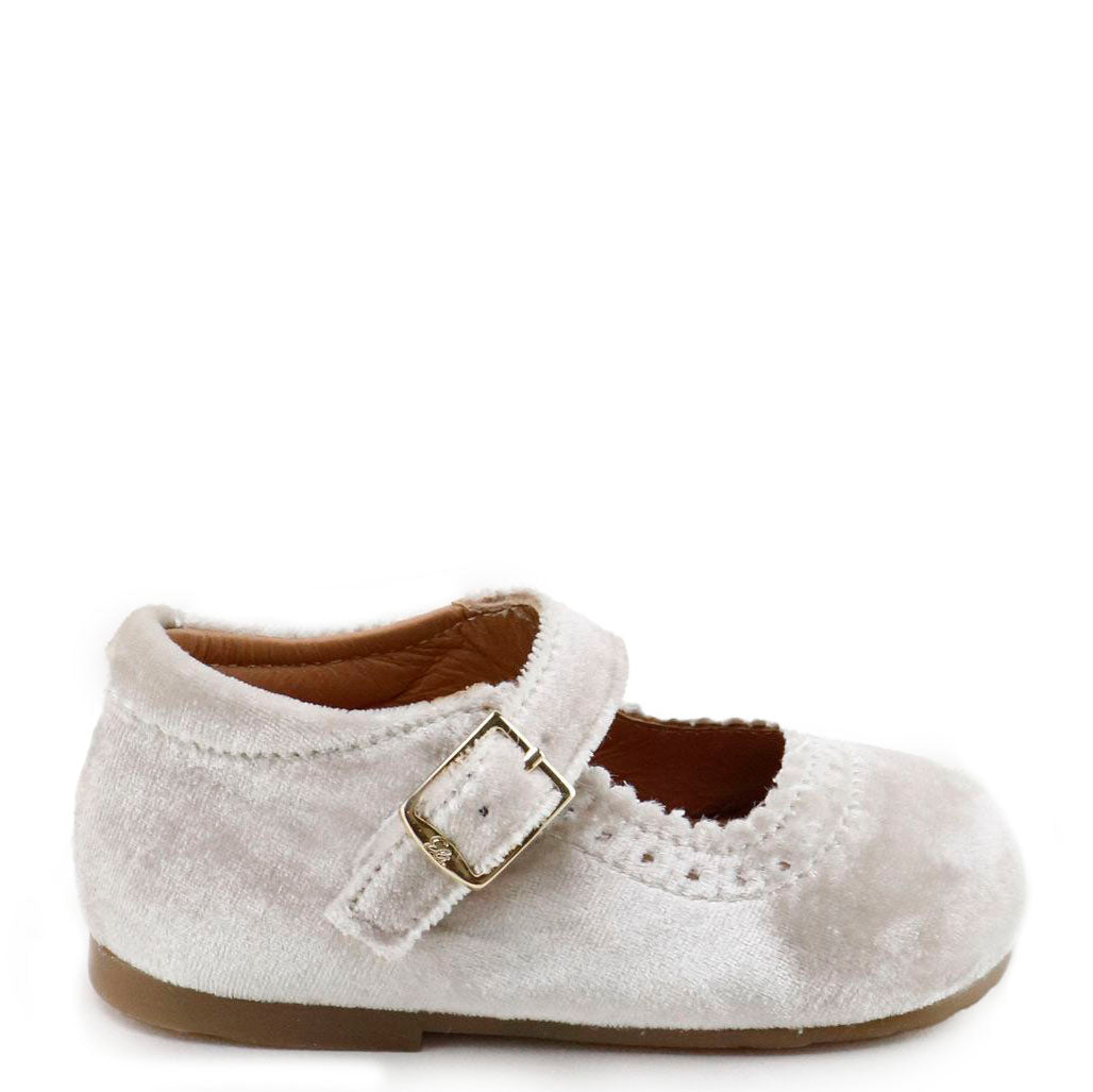Papanatas Taupe Velvet Baby Shoe-Tassel Children Shoes