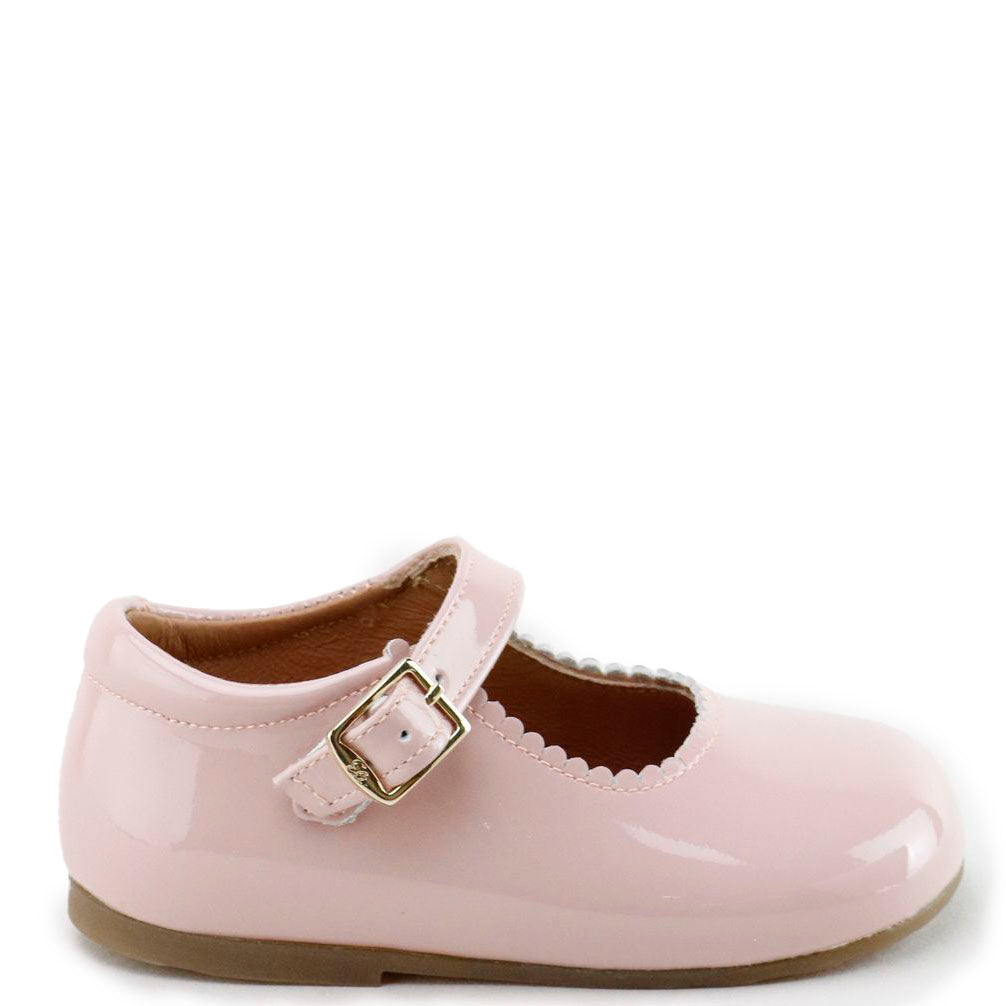 Papanatas Pink Patent Scalloped Baby Shoe-Tassel Children Shoes