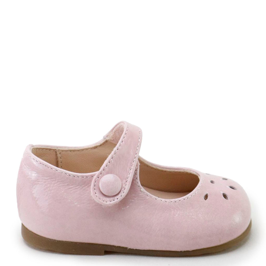 Papanatas Pink Crinkle Patent Cutout Baby Shoe-Tassel Children Shoes