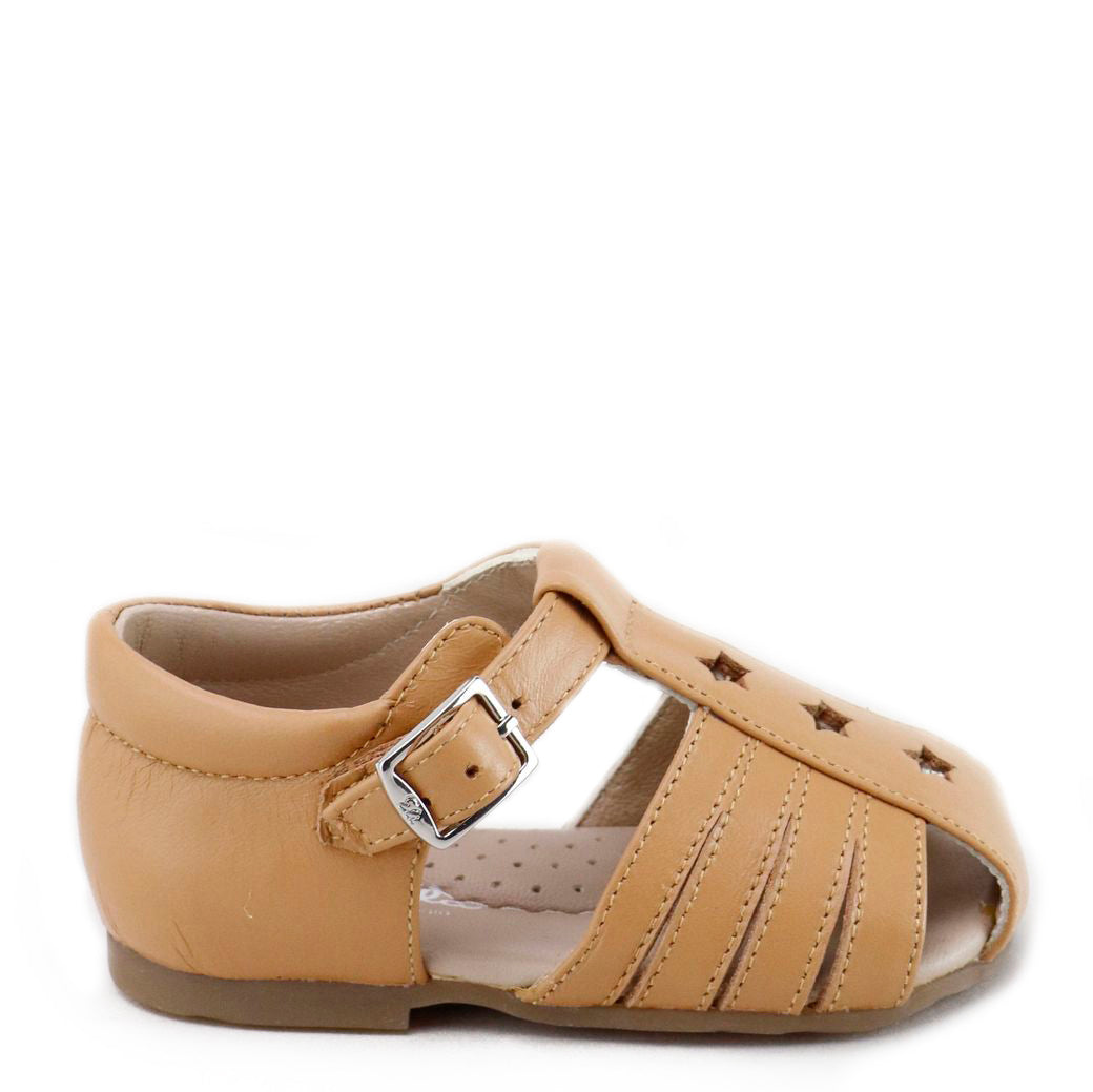 Papanatas Cappuccino Star Closed Toe Baby Sandal-Tassel Children Shoes