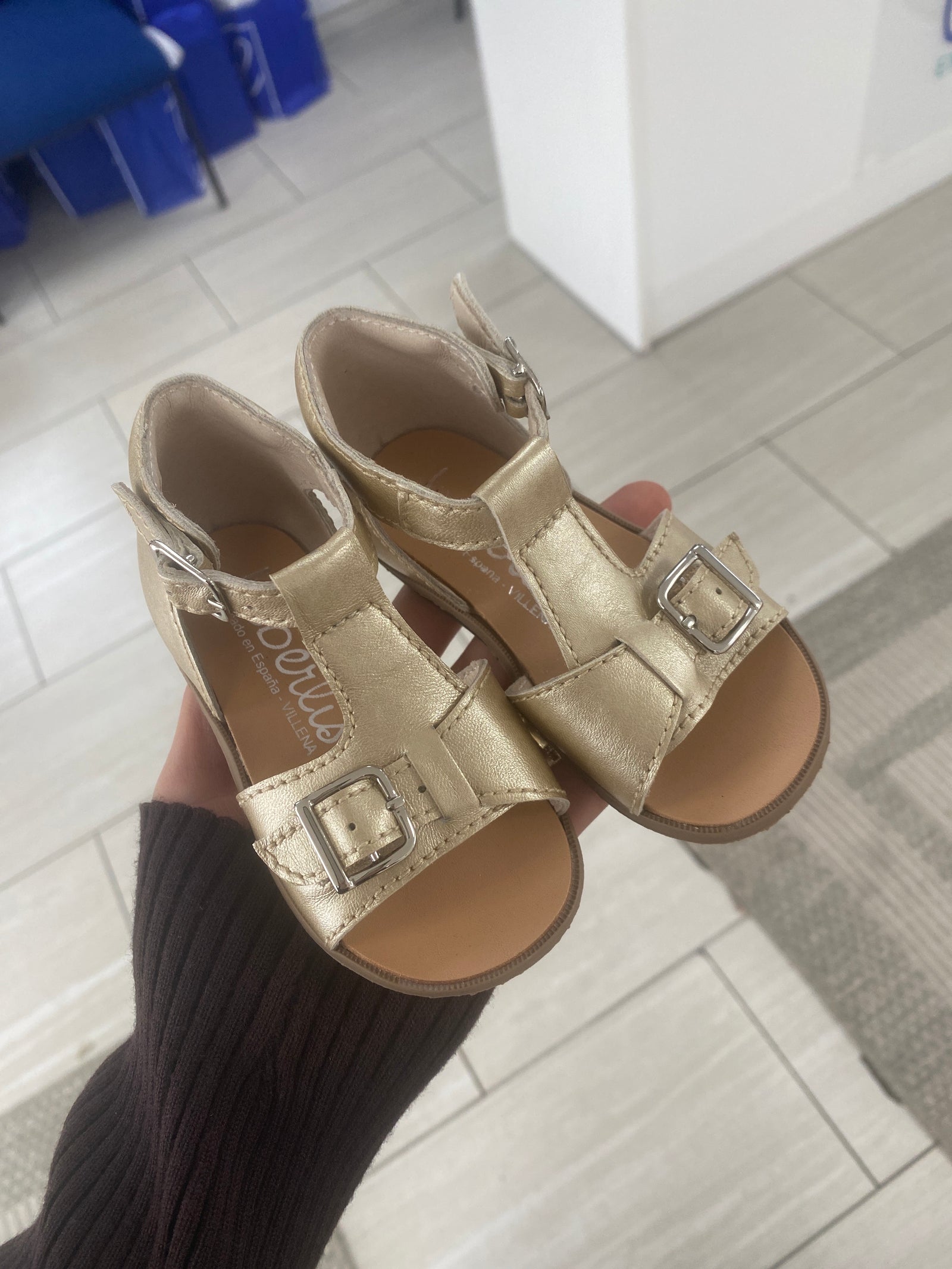 Beberlis Soft Gold Buckle Baby Sandal-Tassel Children Shoes