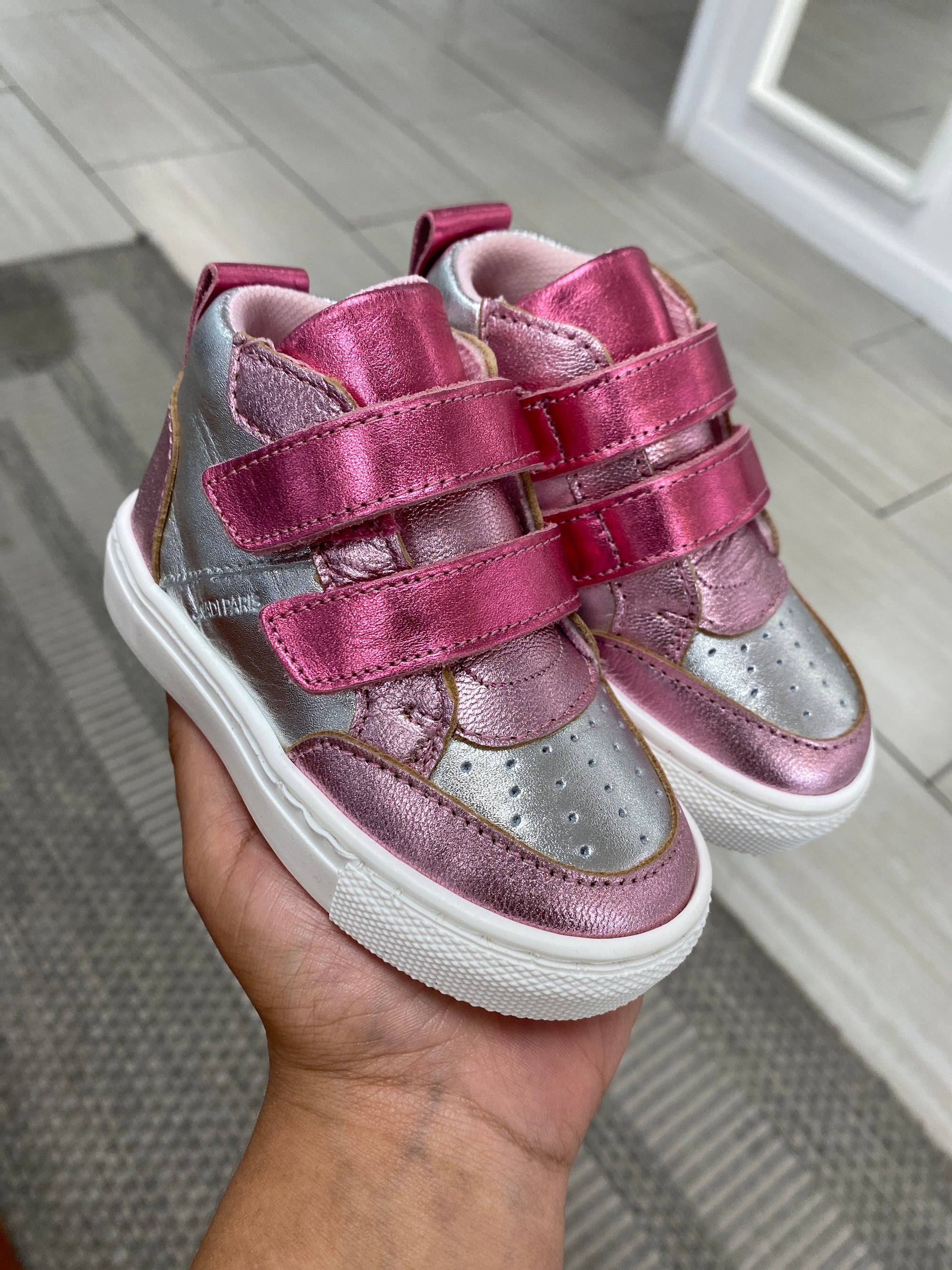 Jacadi Metallic Velcro Baby Sneaker-Tassel Children Shoes