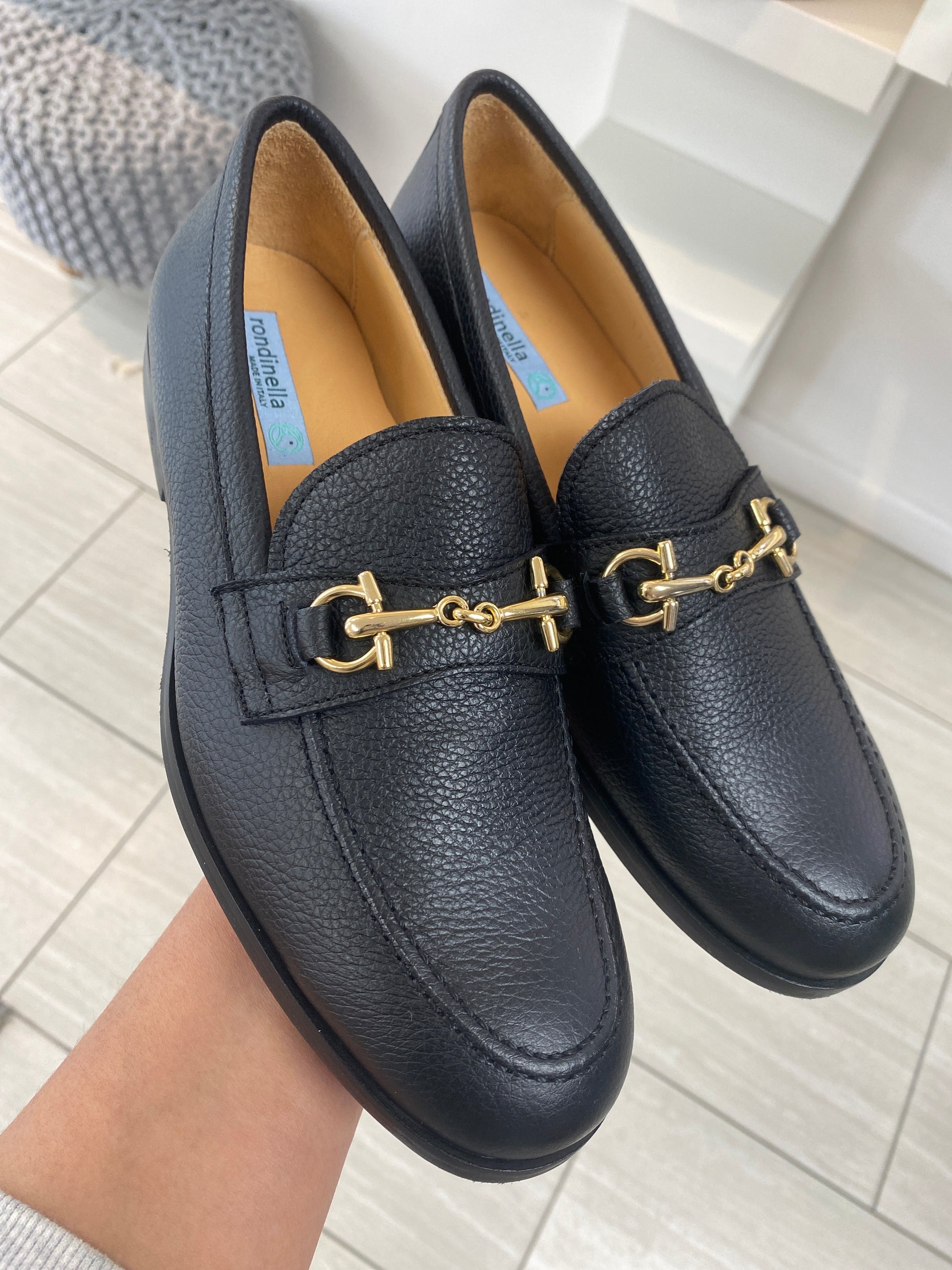 Rondinella Black Pebbled Buckle Dress Shoe-Tassel Children Shoes