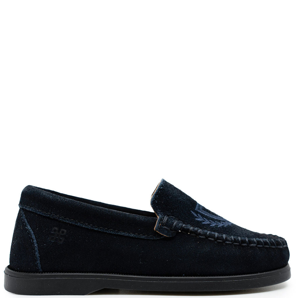 Porte Navy Suede Loafer-Tassel Children Shoes