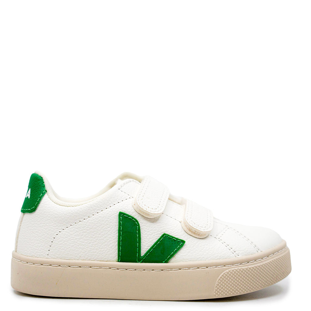 Veja White Emraude Velcro Sneaker-Tassel Children Shoes