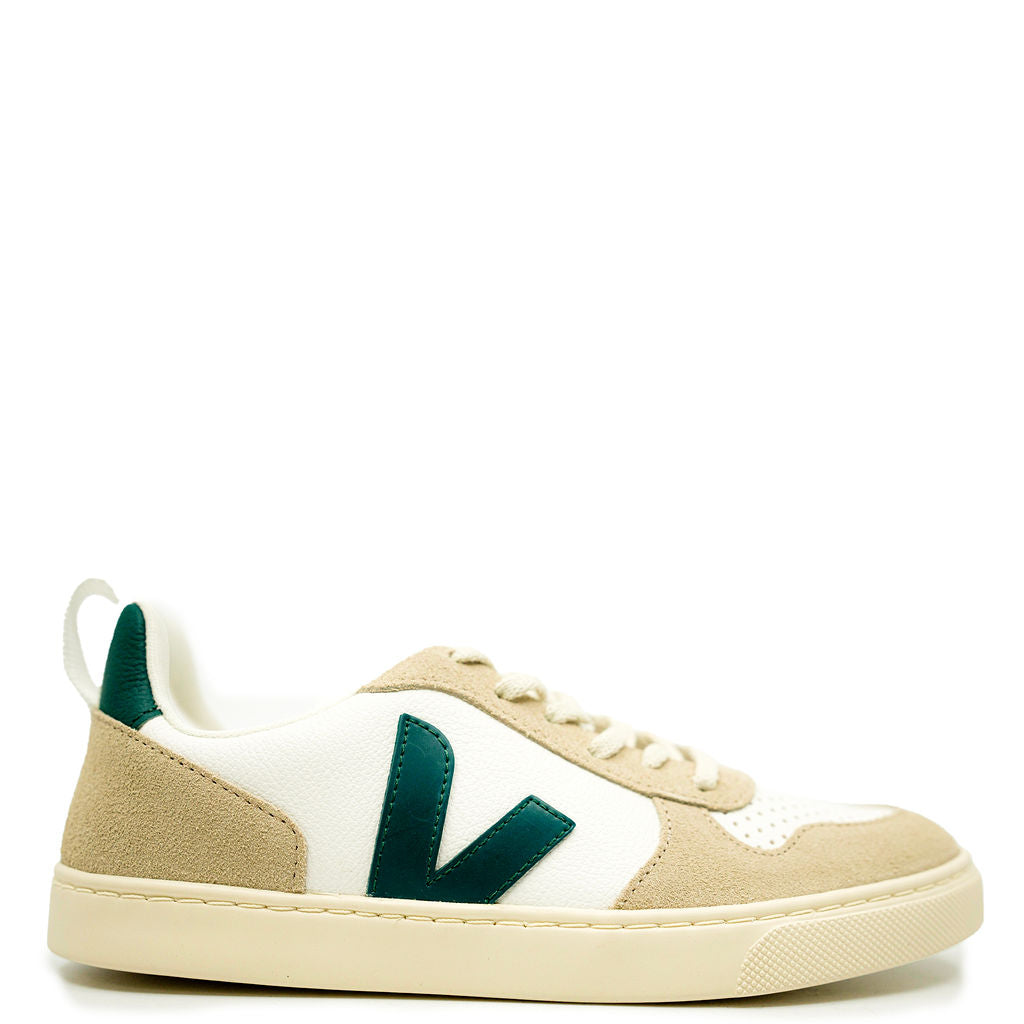 Veja White Brittany Almond Lace Sneaker-Tassel Children Shoes