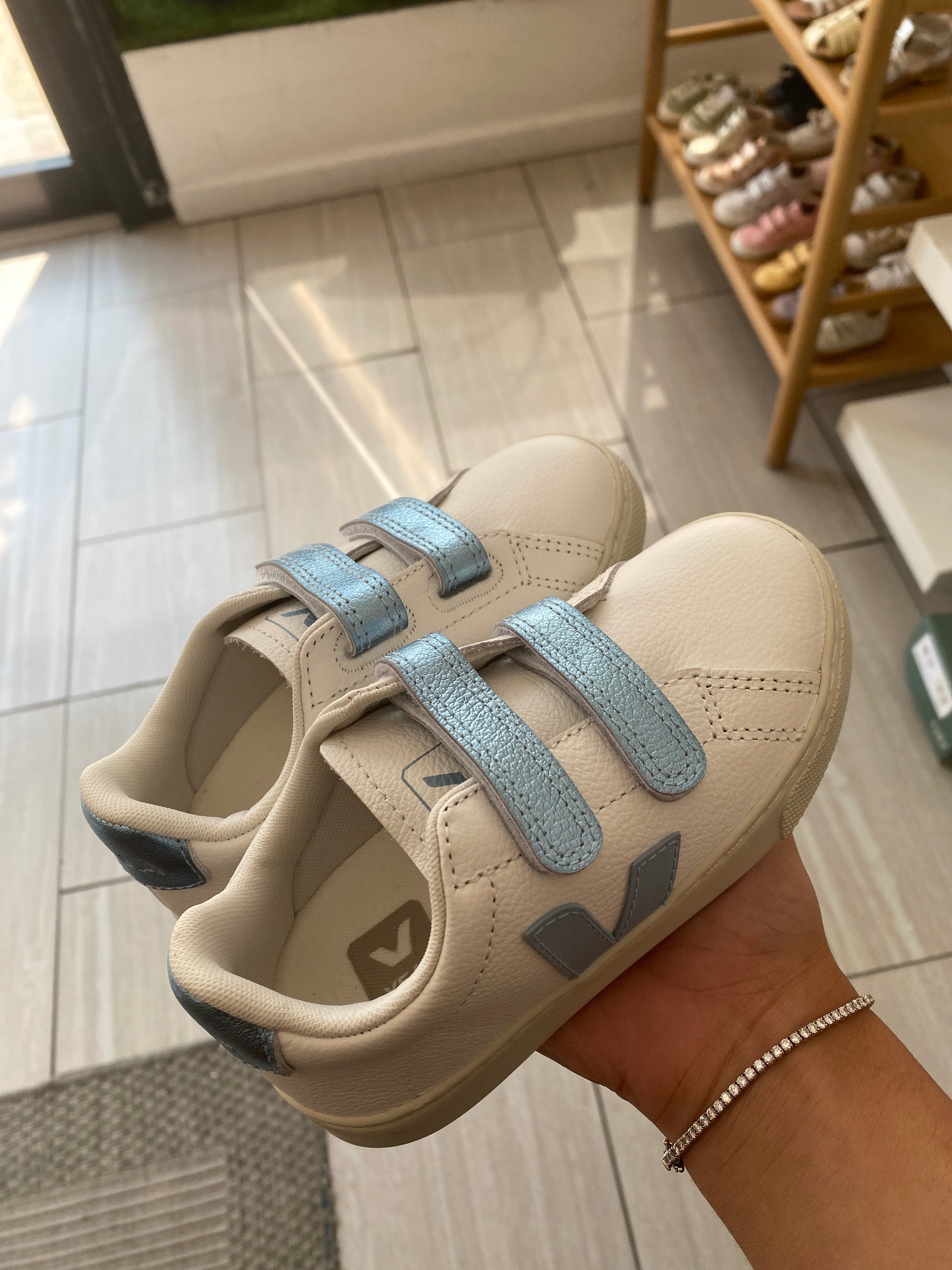 Veja Steel Iceberg Velcro Sneaker-Tassel Children Shoes