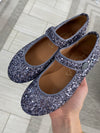 Papanatas Gray Glitter Mary Jane-Tassel Children Shoes