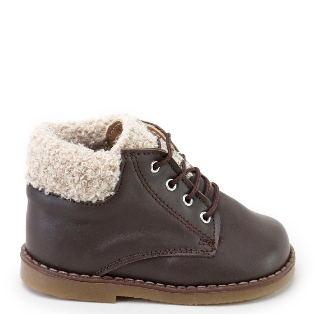 Papanatas Brown Fur Baby Bootie-Tassel Children Shoes