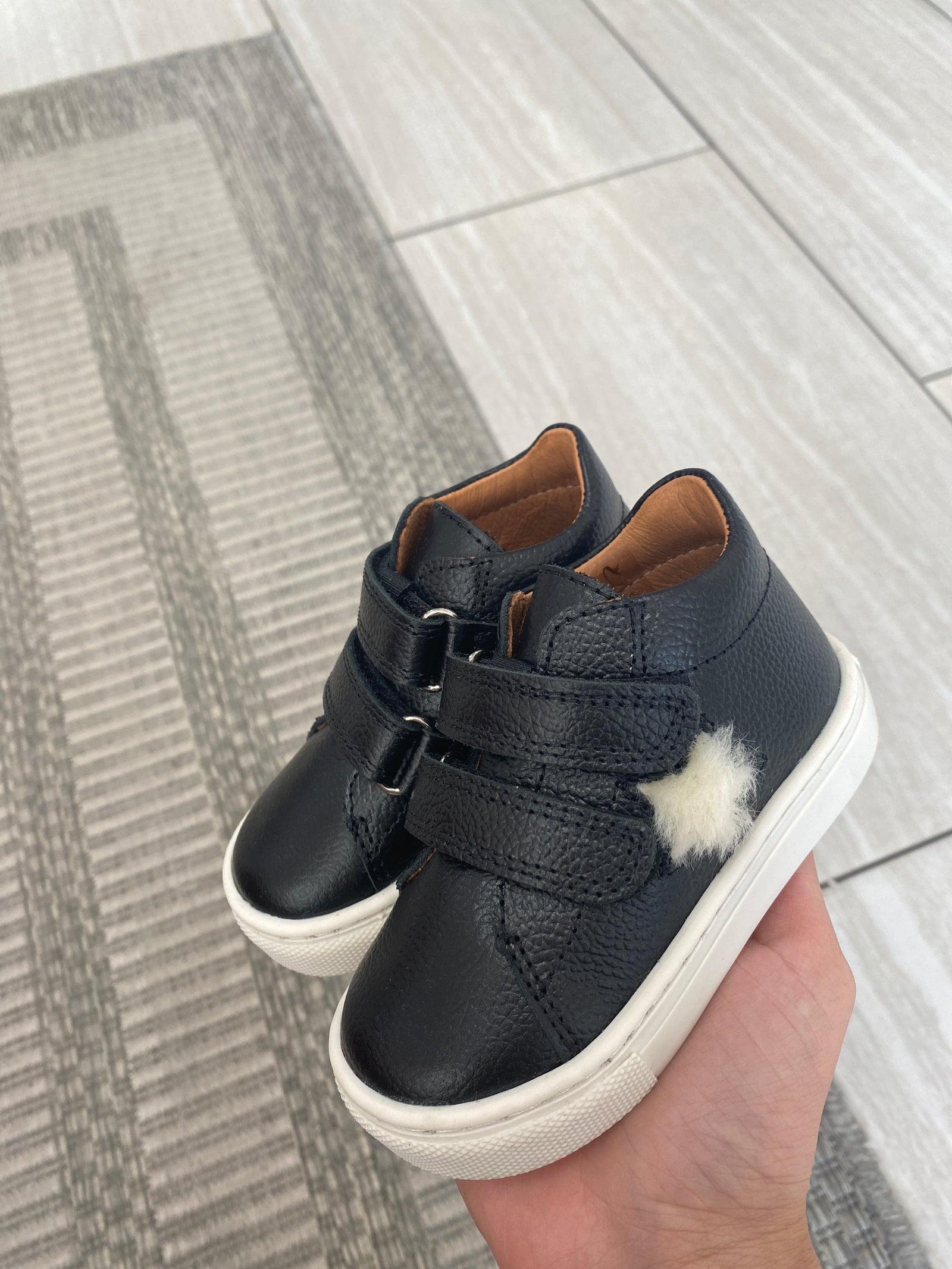 Atlanta Mocassin Black Star Baby Sneaker-Tassel Children Shoes