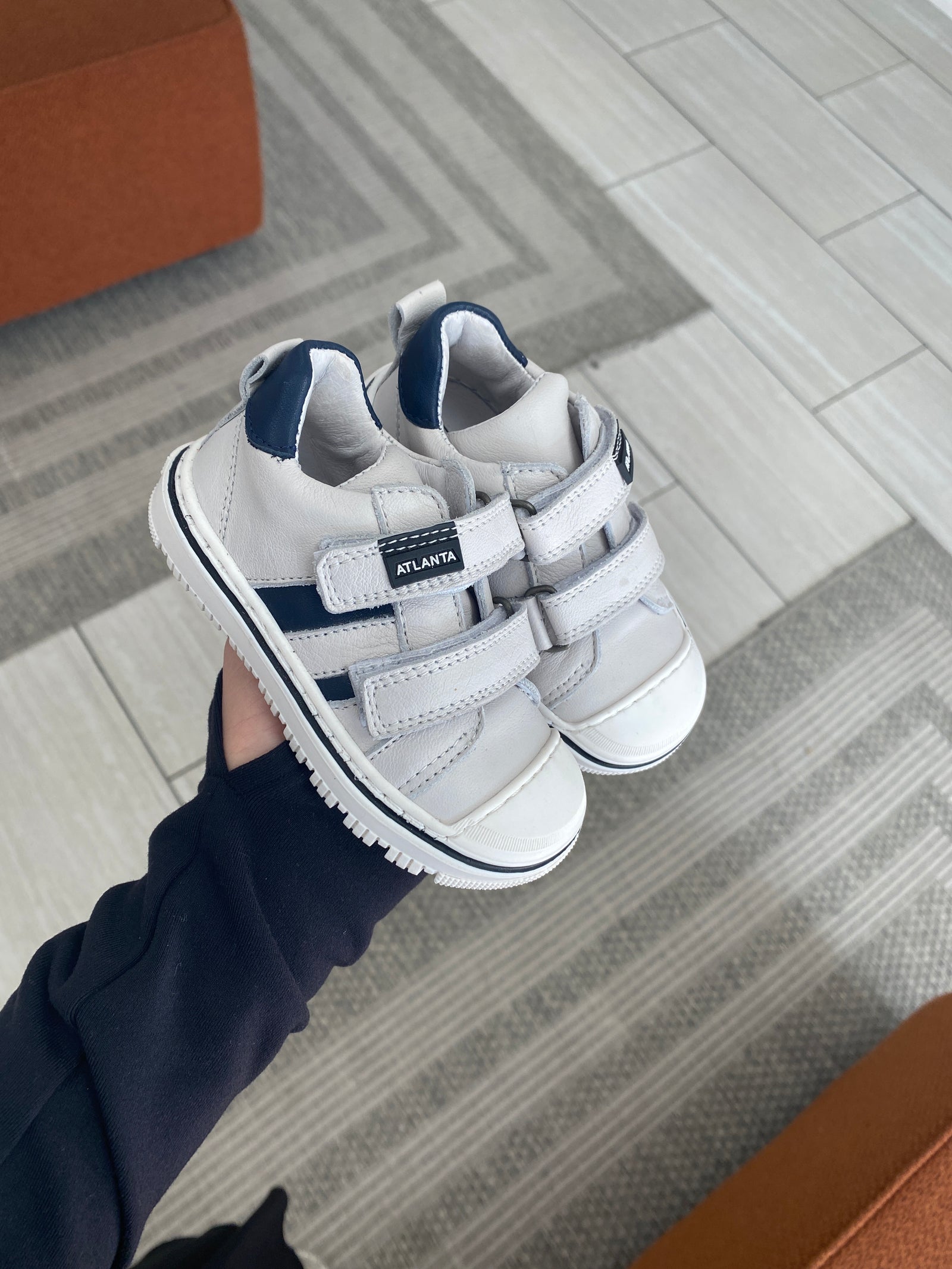 Atlanta Mocassin Soft White Velcro Baby Sneaker-Tassel Children Shoes