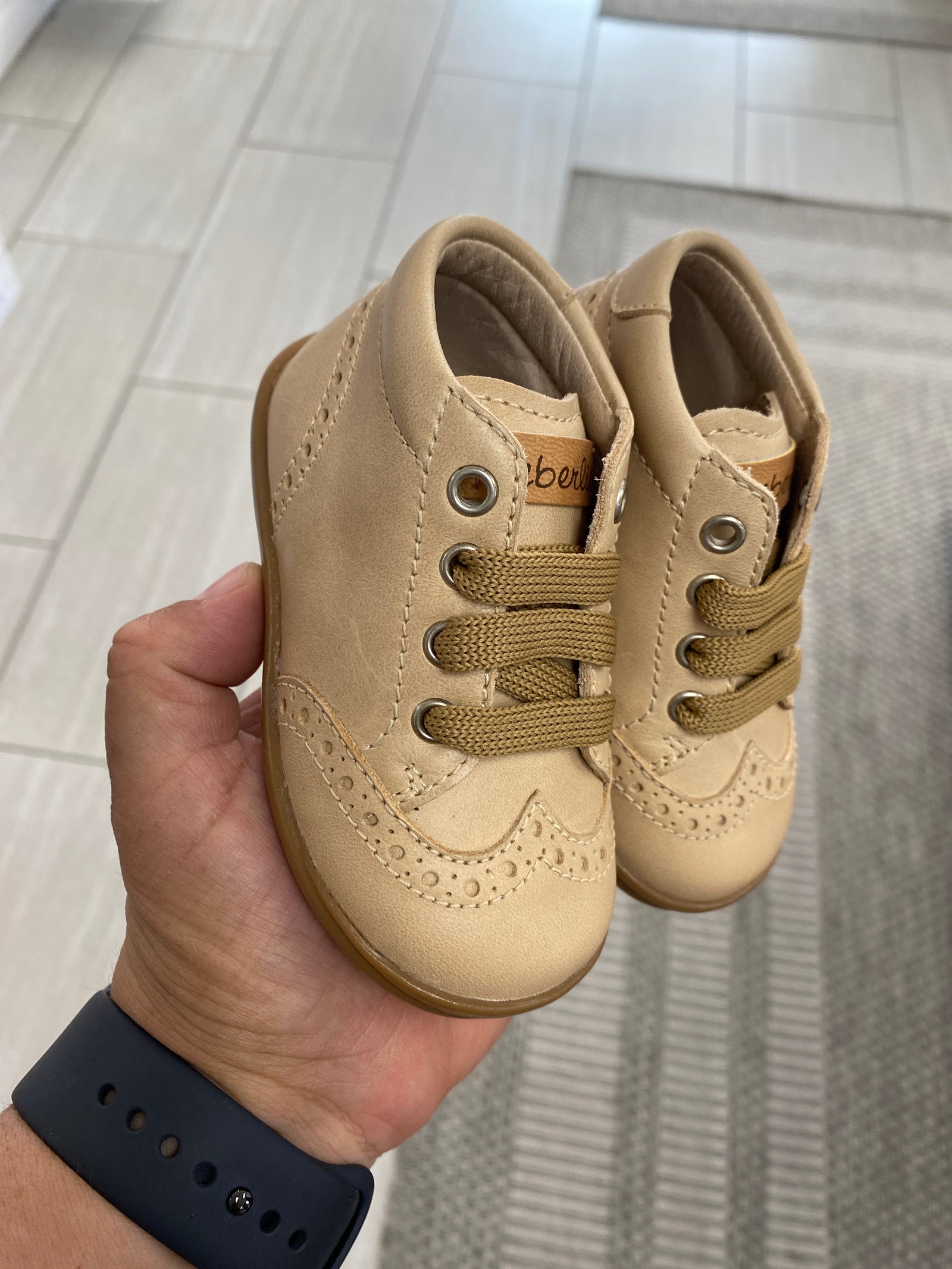 Beberlis Oatmeal Wingtip Baby Bootie-Tassel Children Shoes