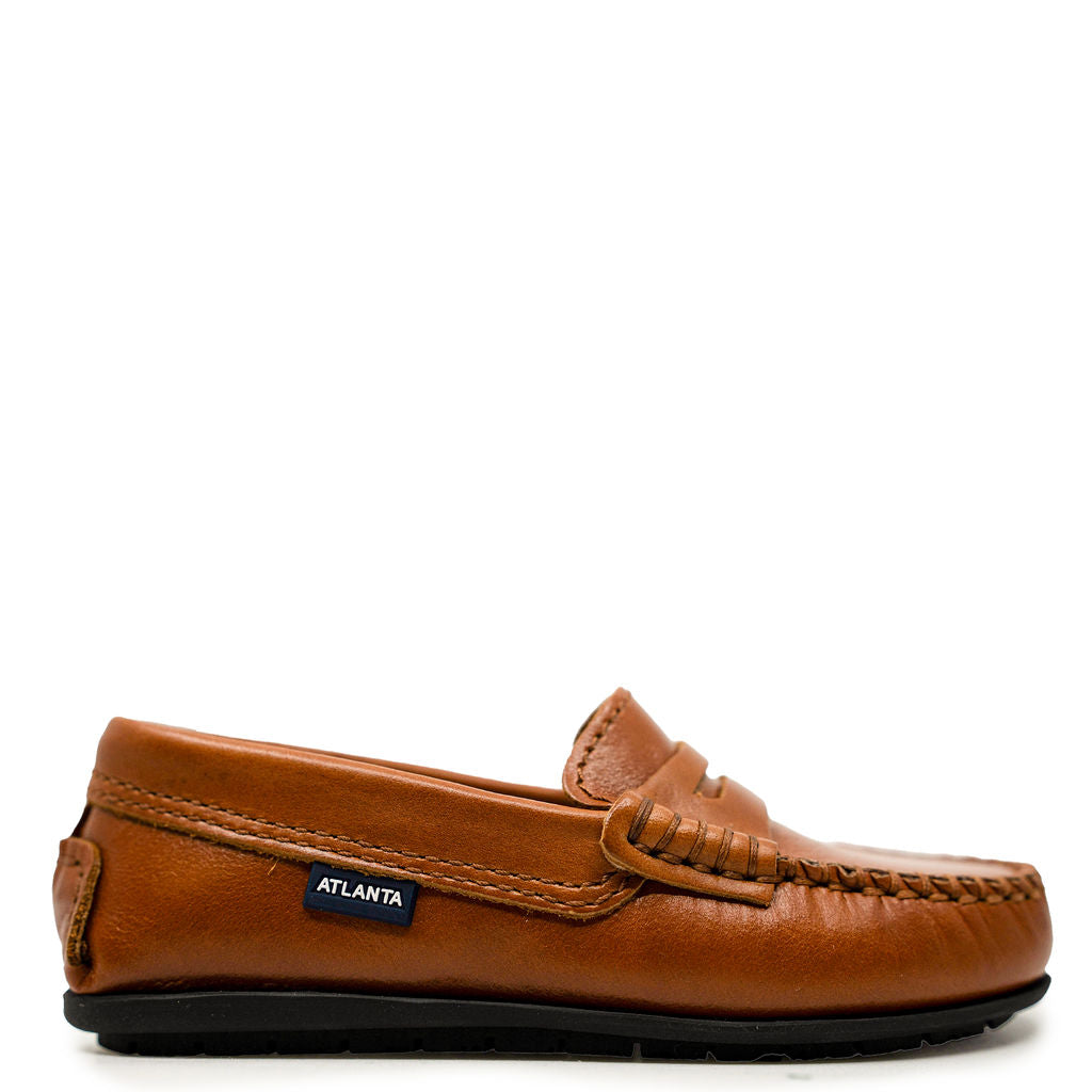 Atlanta Mocassin Brown Antik Penny Loafer-Tassel Children Shoes