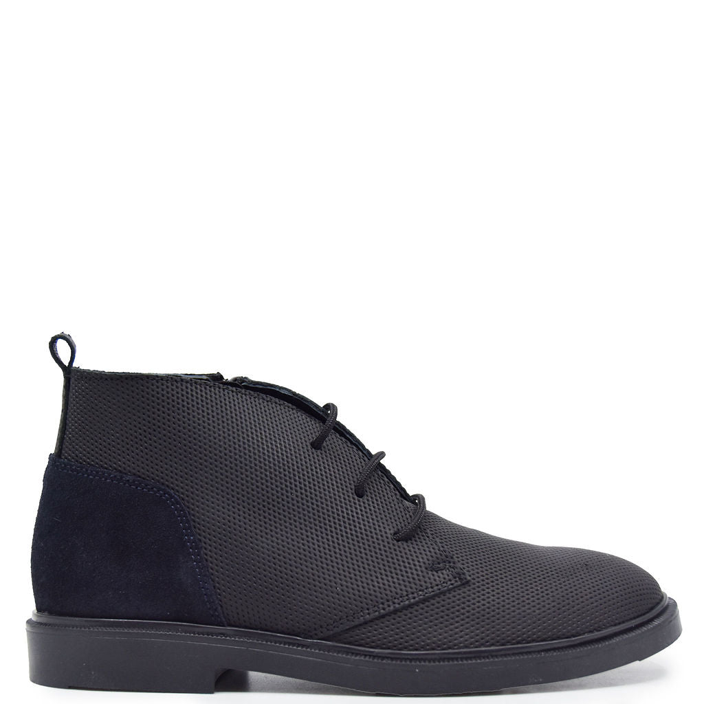 Blublonc Black and Navy Rubber Dress Bootie-Tassel Children Shoes